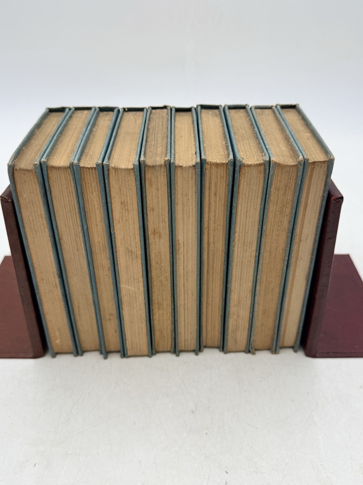 Antique Rudyard Kipling 10 Volume Set 1900 Lotus Flower Art Nouveau Cloth Cover