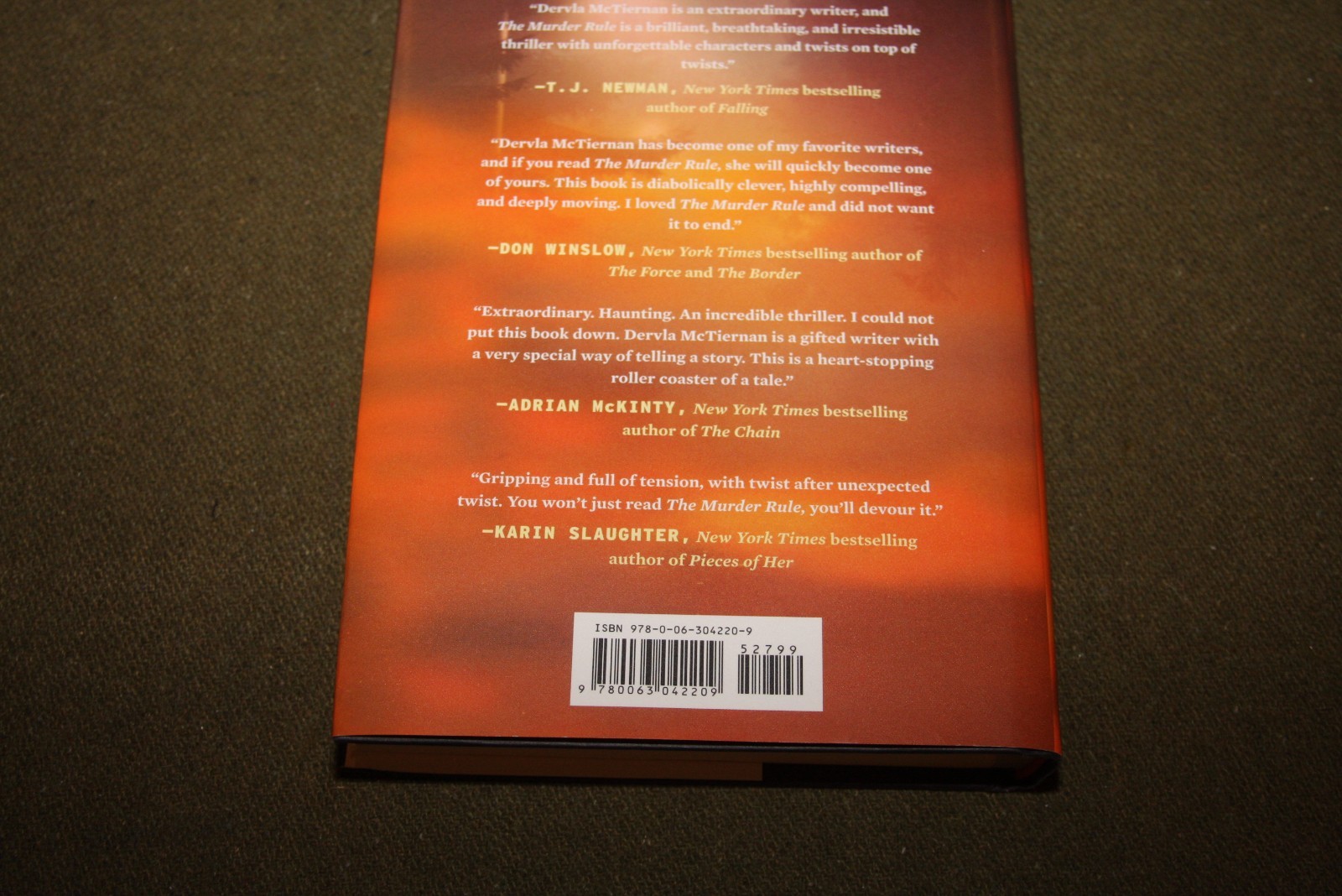 The Murder Rule by Dervla McTiernan 2022 HC 1st Edition/1st Printing