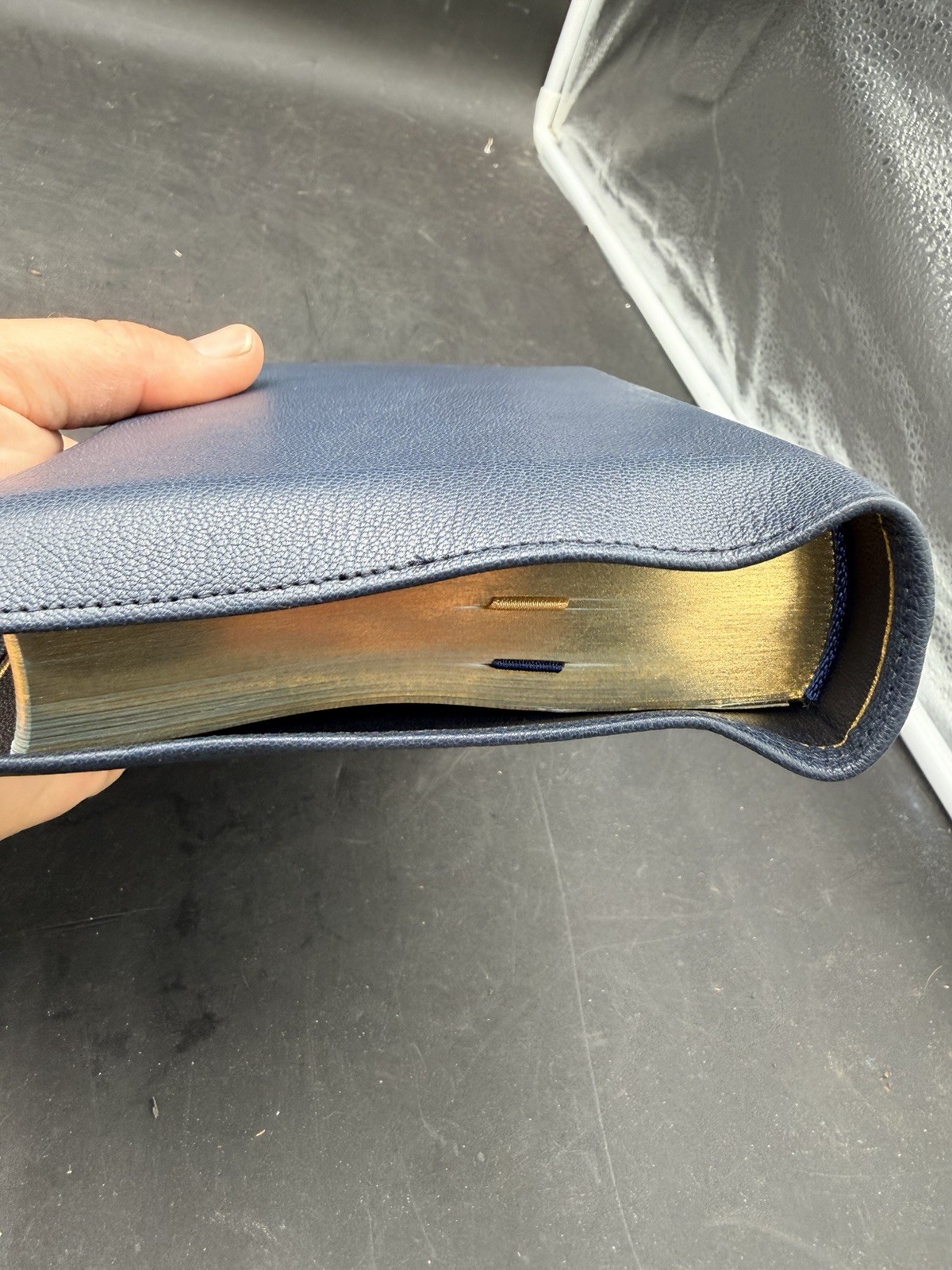 HTF Edge Lined LSB Legacy Standard Bible Portable Paragraph All Blue Leather