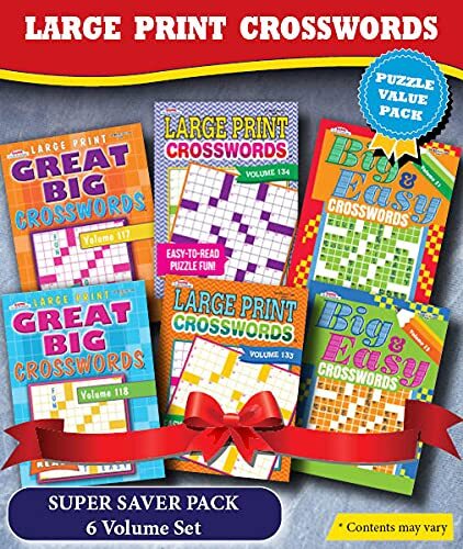 KAPPA Super Saver LARGE PRINT Crosswords Puzzle Pack-Set of 6 Books – Paperback