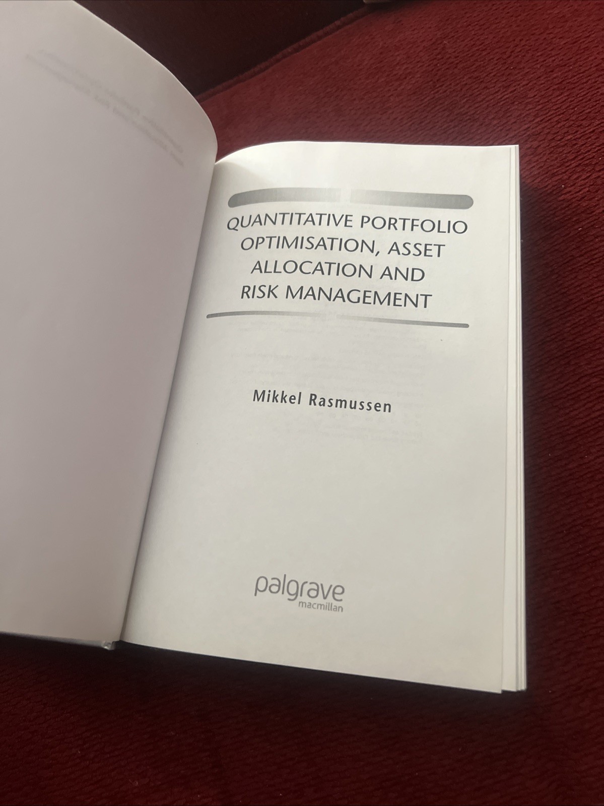 Quantitative Portfolio Optimisation, Asset Allocation and Risk Management : A…