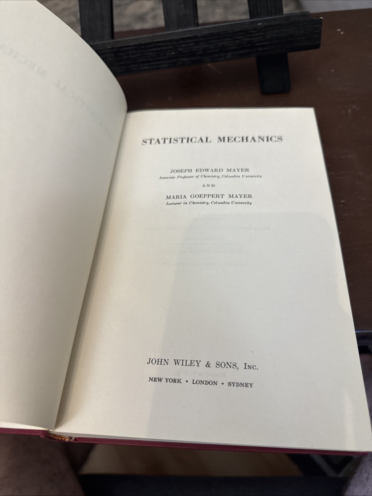 Statistical Mechanics Mayer & Mayer 1966 11th Printing Chemistry Physics Wiley