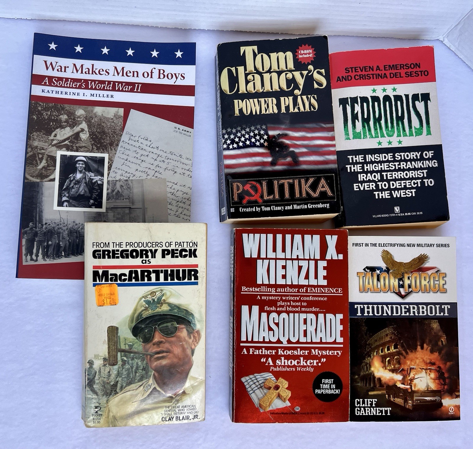 Lot Of 6 Military/War Paperback Books / Novels Fair-good Pre Owned 2lb 6.1oz