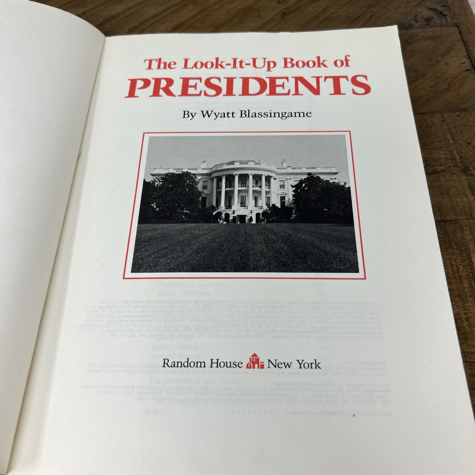The Look-It-Up Book of Presidents Wyatt Blassingame 1990 Paperback Illustrated
