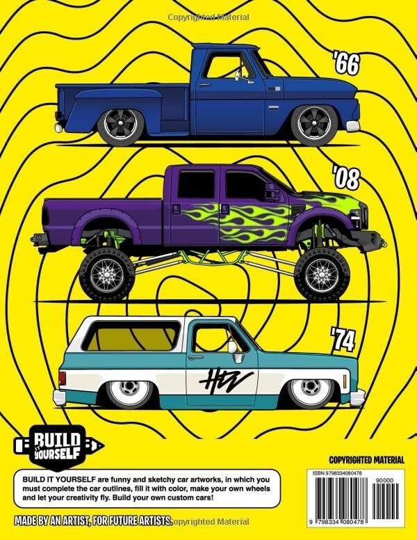 Insane Trucks Coloring Book: Fun Pickups Trucks Adventure with 60 Coloring Pages