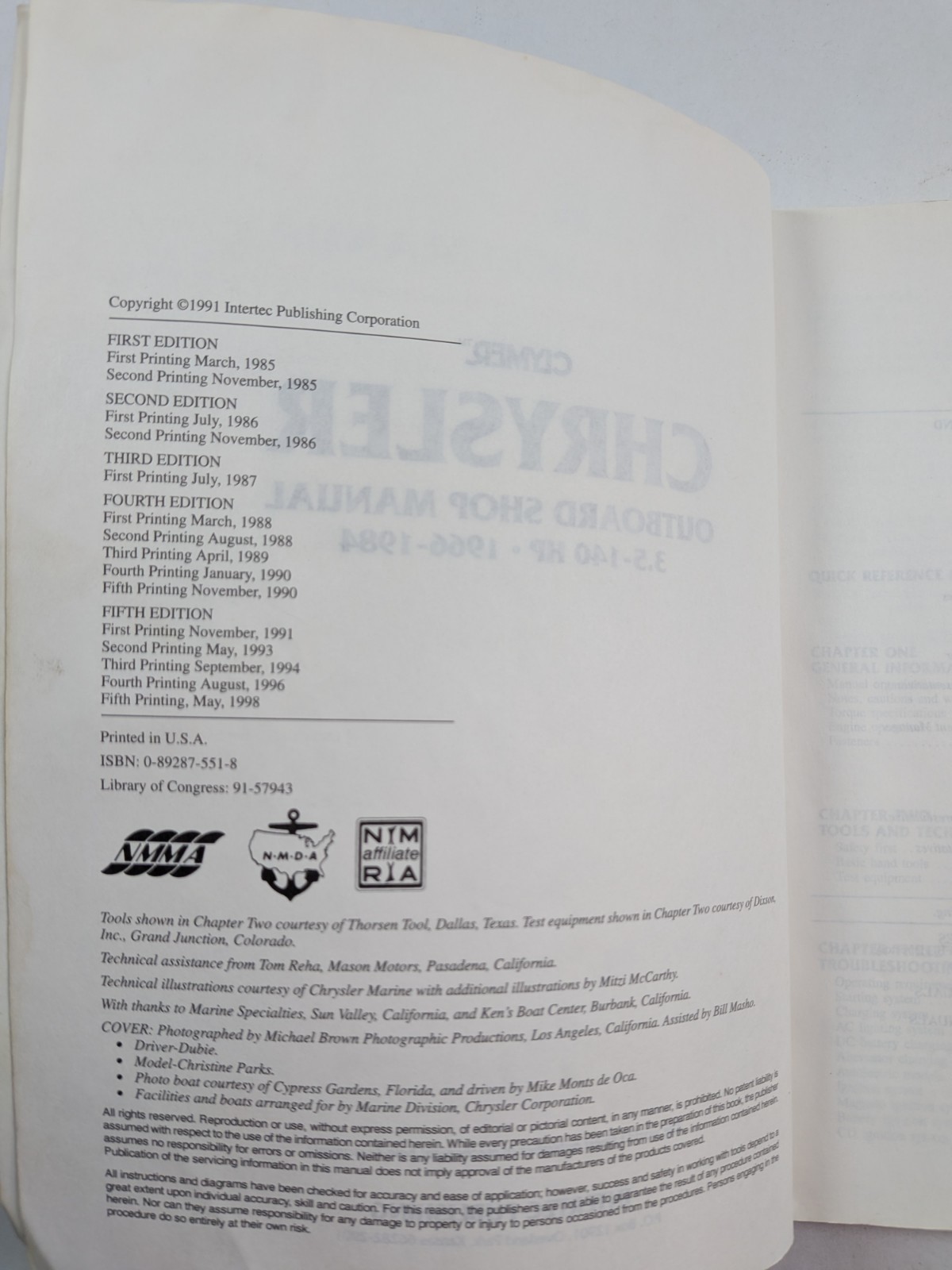 Clymer Chrysler Outboard Shop Manual 3.5-140 HP 1966-1984 PB 1991 Intertec