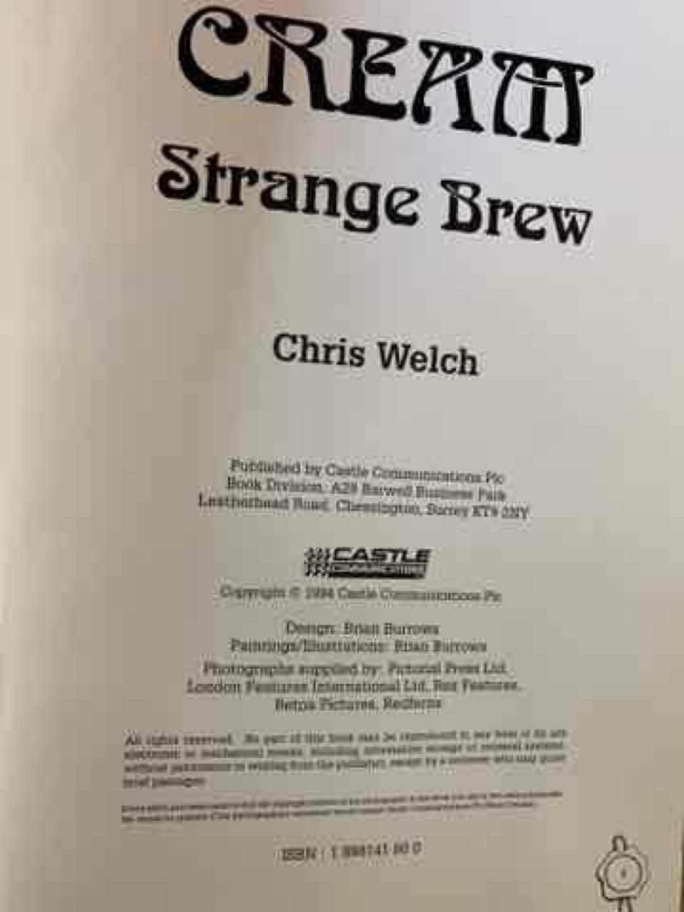 Cream Strange Brew by Chris Welch (1994, Trade Paperback) First Edition