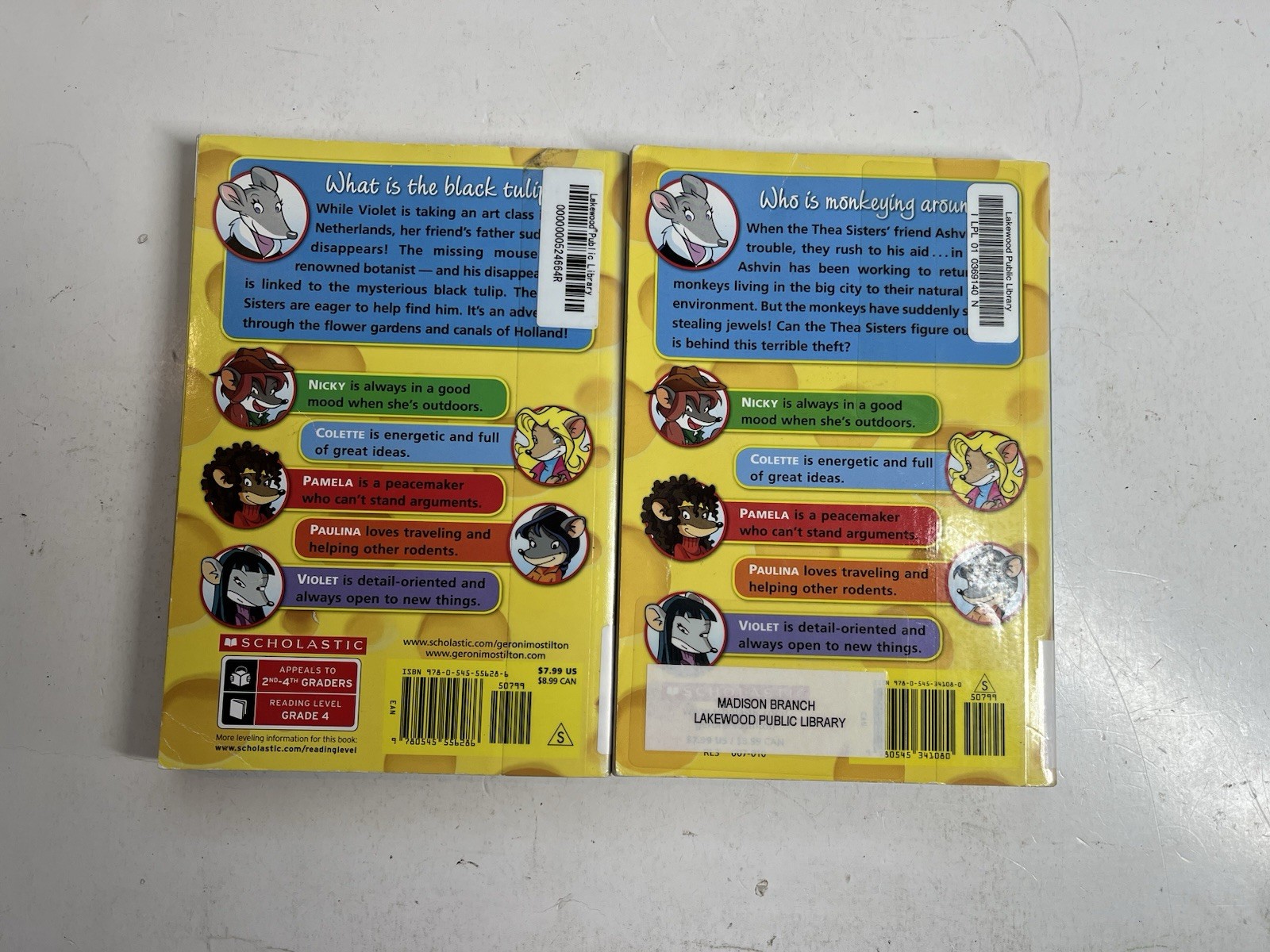 Thea Stilton Illustrated Paperback Book Lot Of 12 Scholastic Ex-Library Geronimo