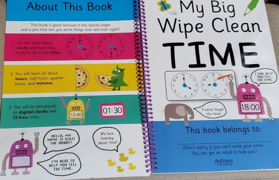First Time Learning Ser.: My Big Wipe Clean Time : Wipe-Clean Workbook by…
