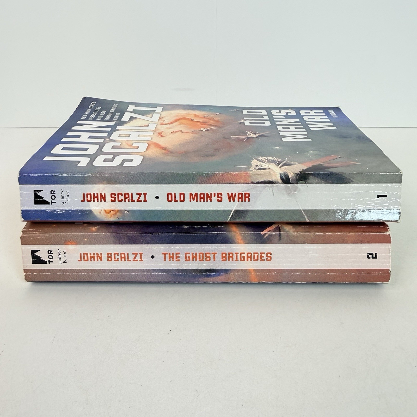 Old Man’s War & Ghost Brigades By John Scalzi PB Set Sci-Fi TOR Books 1-2. 1M