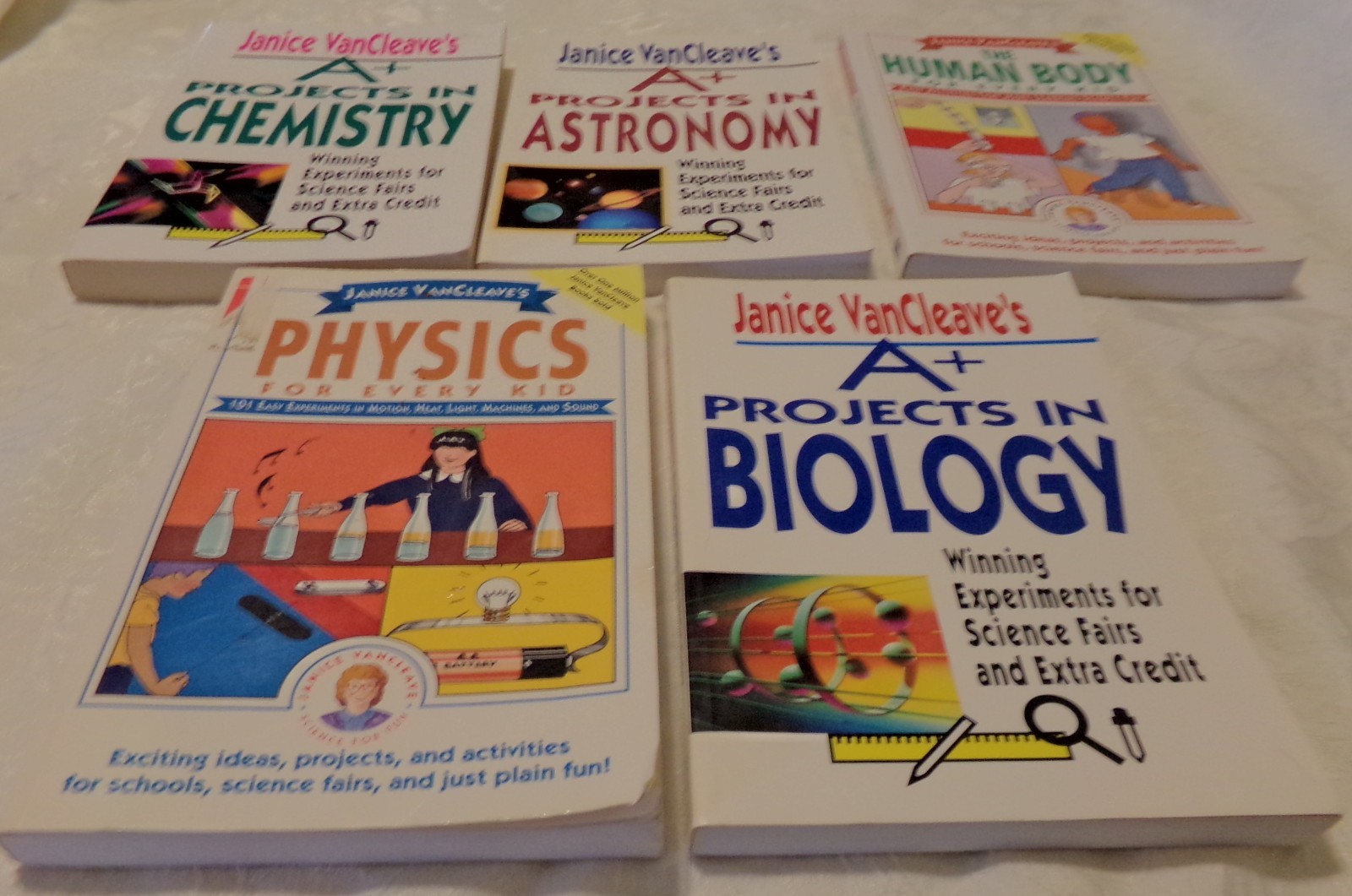 Lot of 5 Books by Janice VanCleave School Projects & Information for Kids VGC!