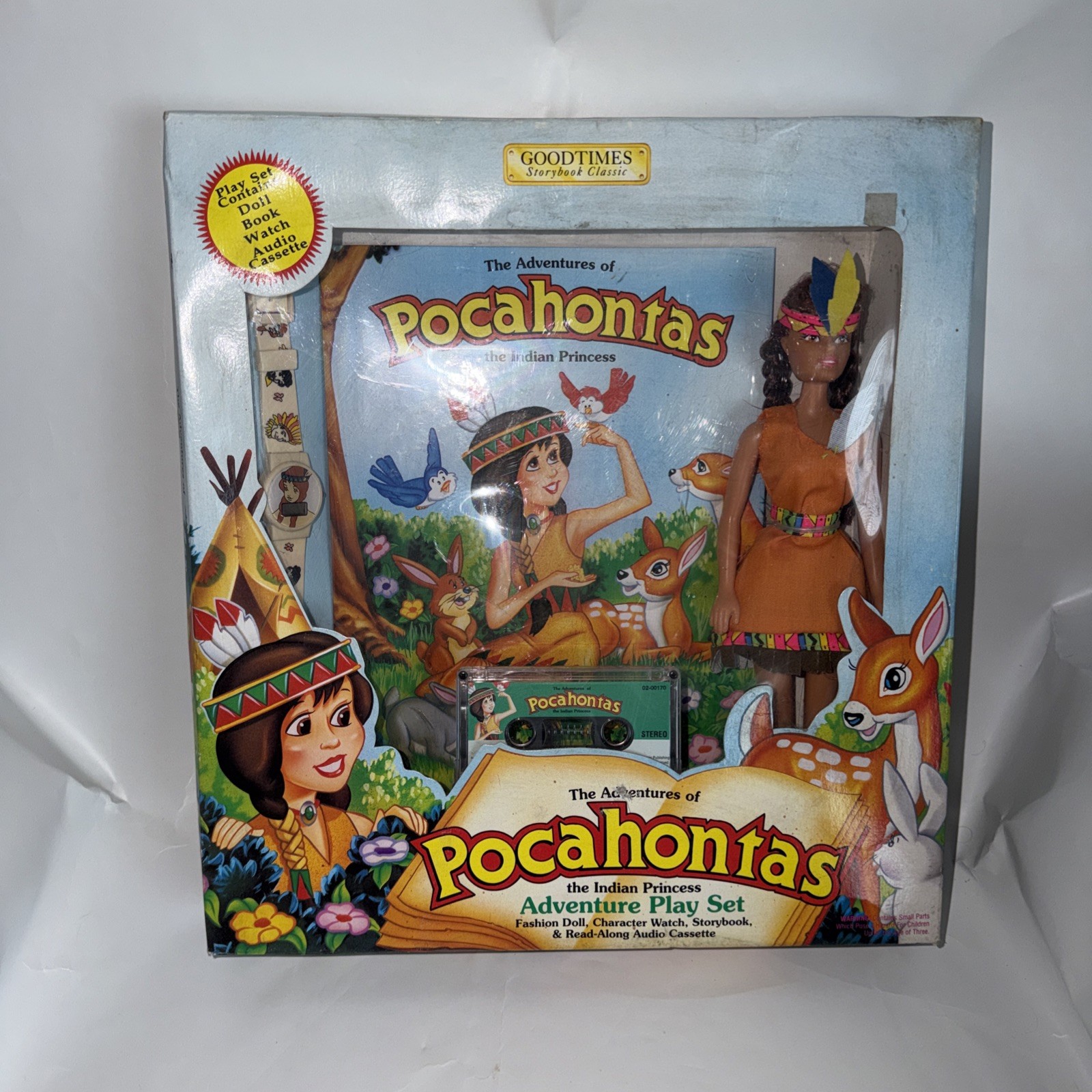 11.5″Doll Pocahontas Book set Adventures IN Original Box Vintage 1994