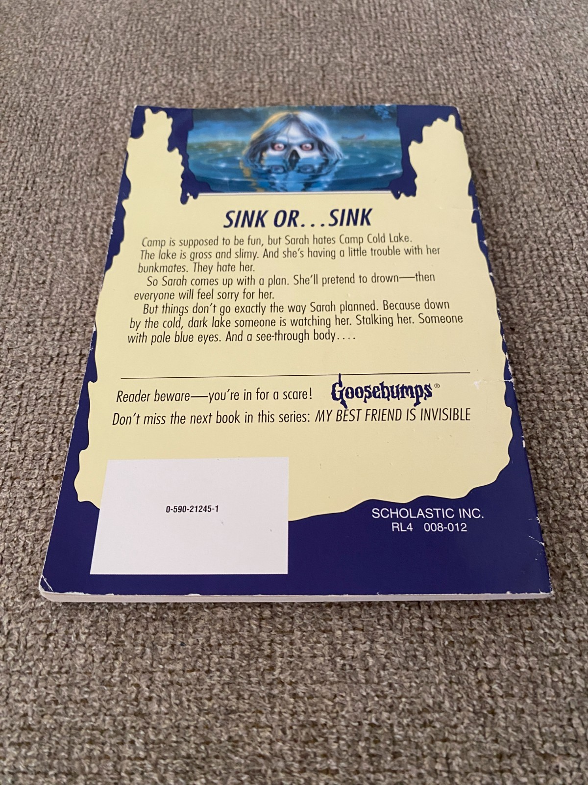 VG/VG- Thin Fan Edition 1st print Goosebumps #56 The Curse of Camp Cold Lake