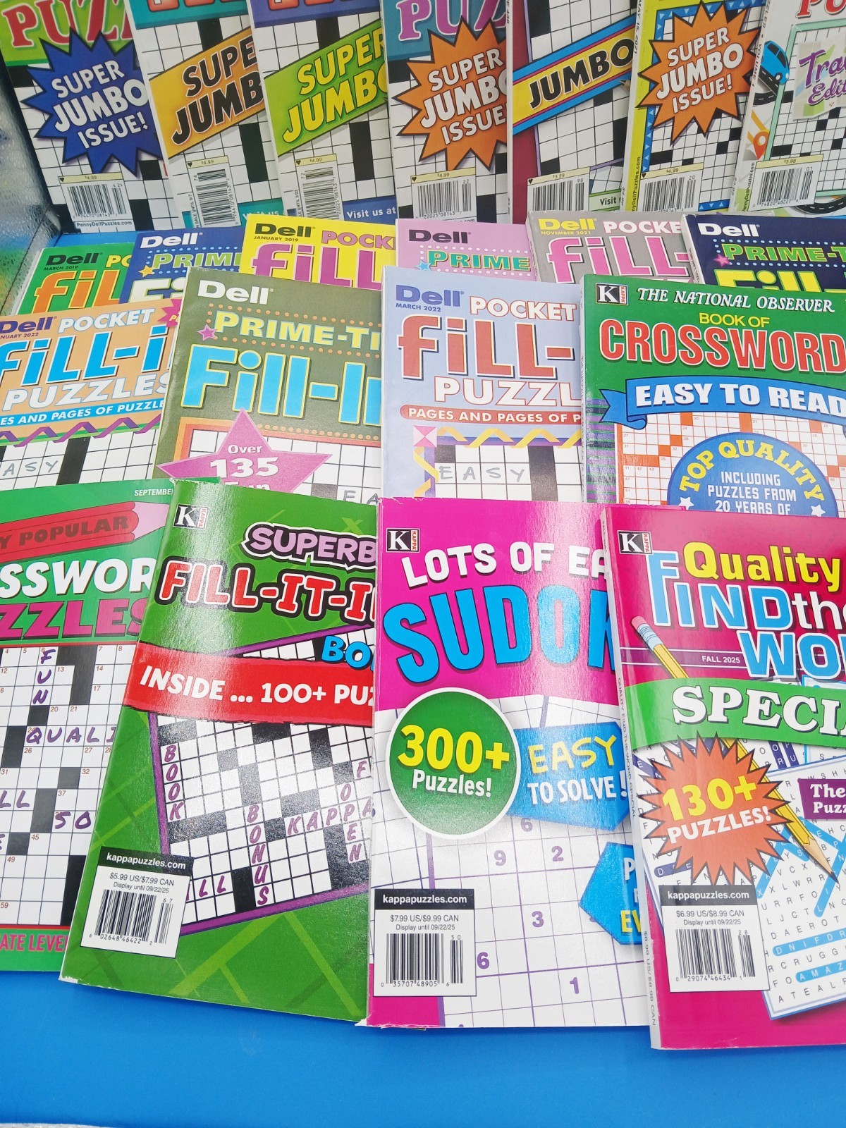 Lot of 26 New Penny Press, Kappa, Dell Word Search Puzzle Books.