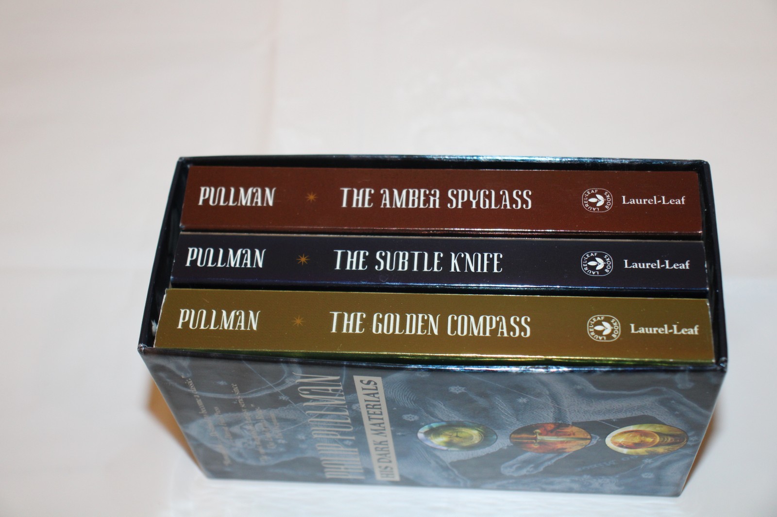 His Dark Materials Trilogy by Philip Pullman COMPASS, SUBTLE KNIFE, SPYGLASS NEW