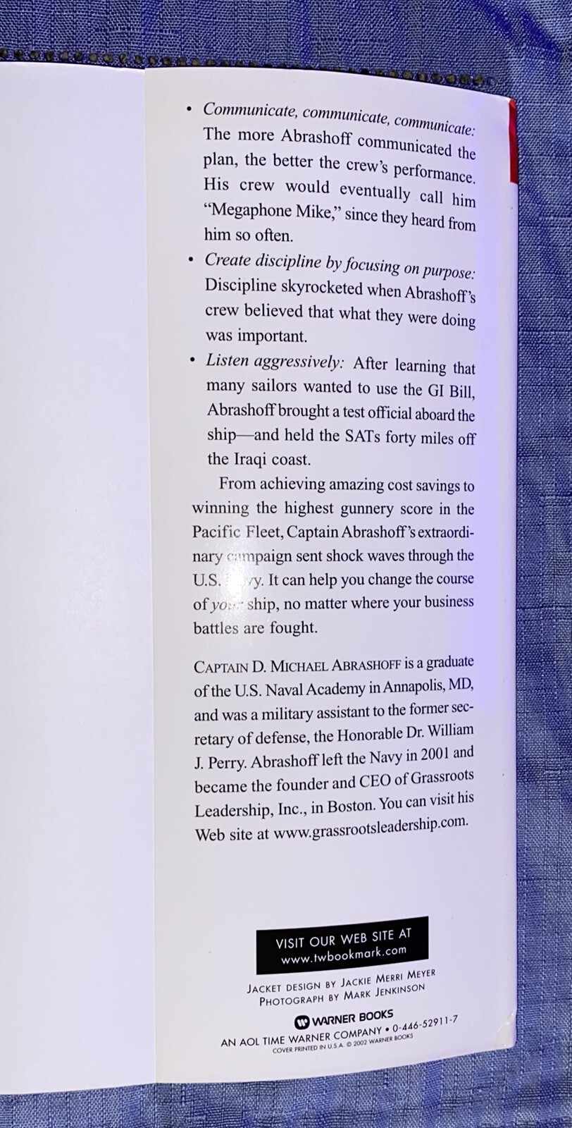It’s Your Ship: Management Techniques Navy Capt. D. Michael Abrashoff Signed HC