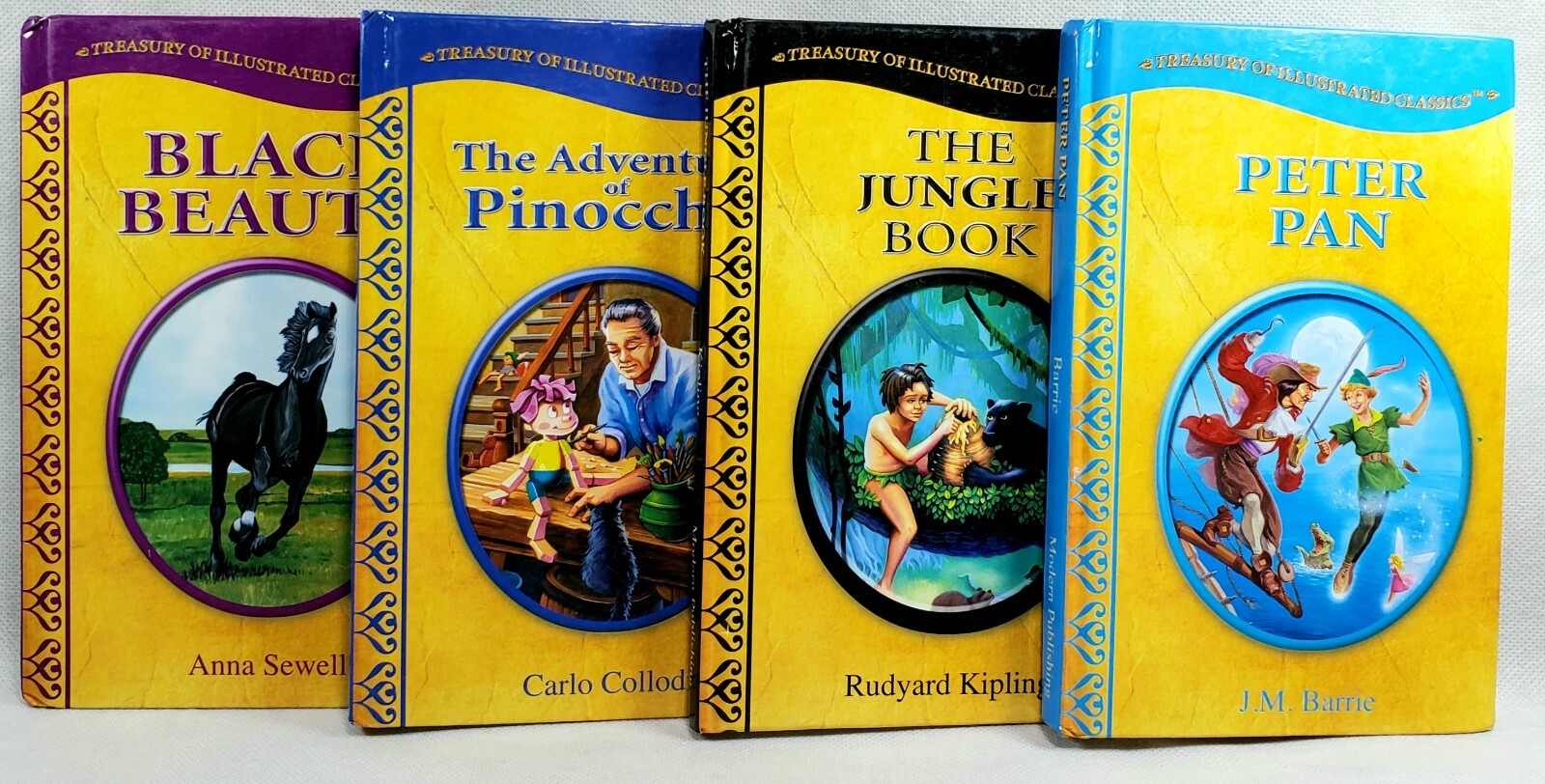 TREASURY OF ILLUSTRATED CLASSICS Lot Of 4 Hardcover Books – Peter Pan, Jungle