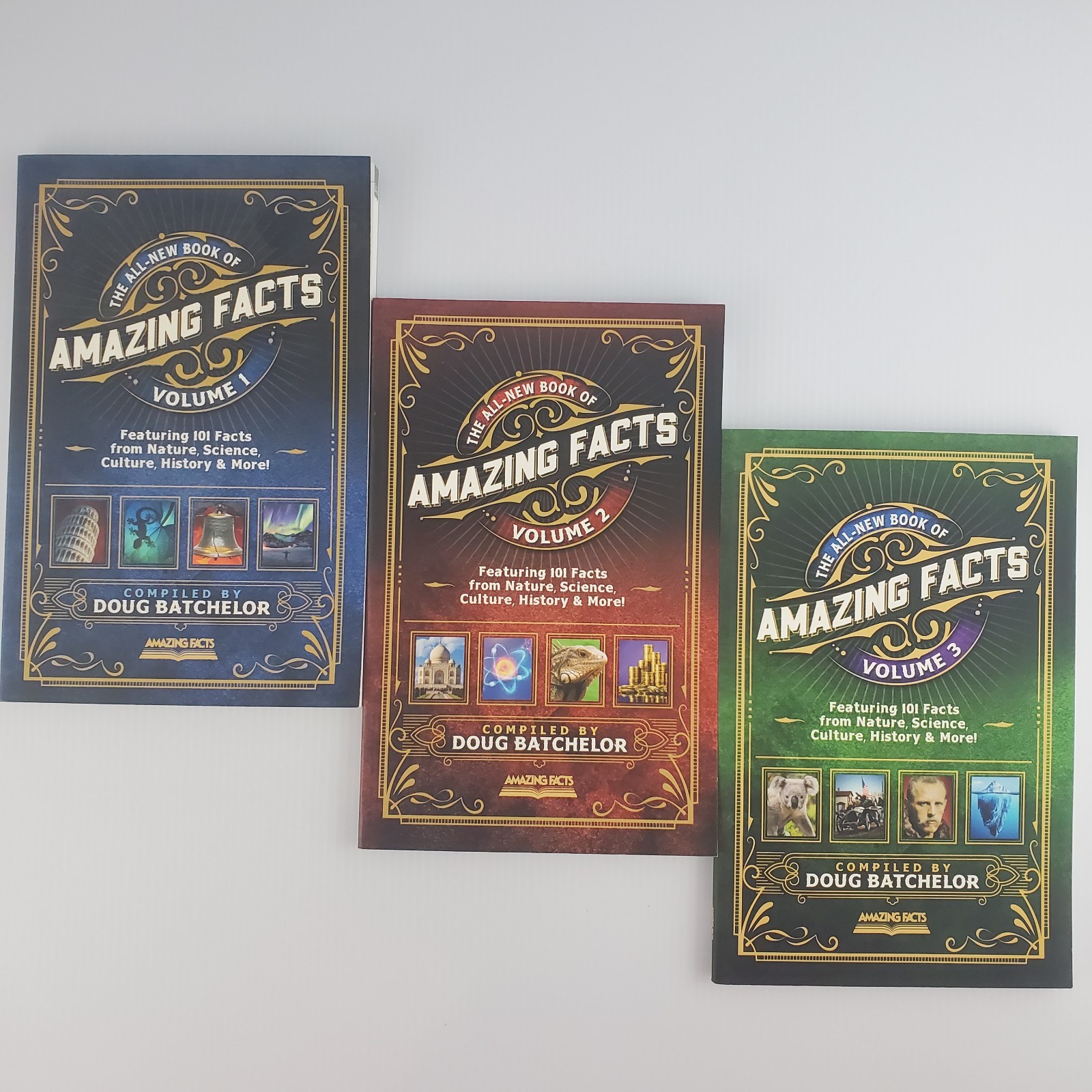 Lot of 3 All-New Book of Amazing Facts Volume 1, 2 and 3 By Doug Batchelor USED