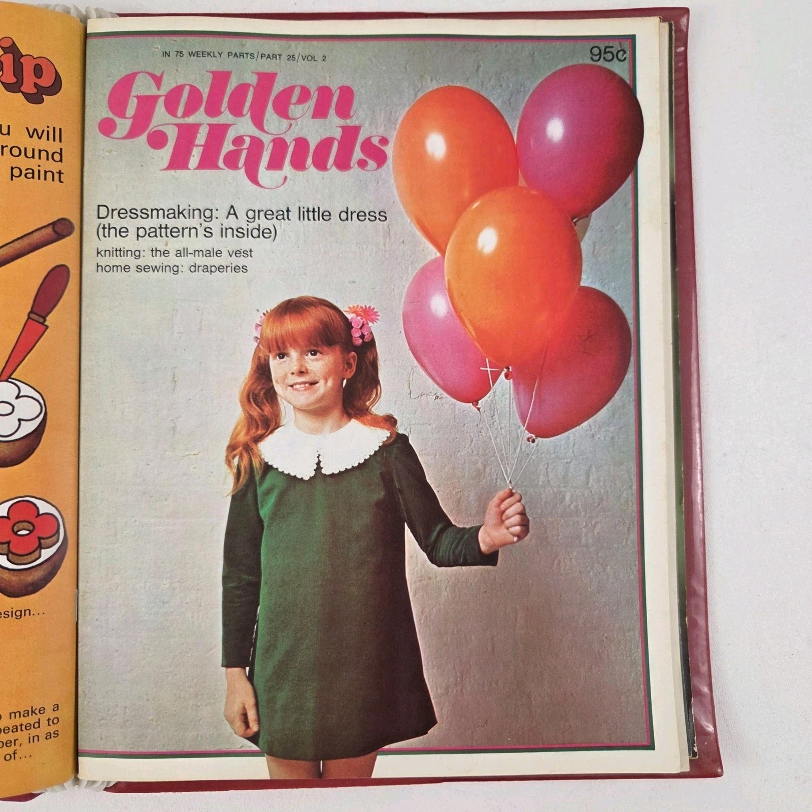 Vintage Golden Hands Marshall Cavendish Red HC Craft Sewing Knitting Embroidery