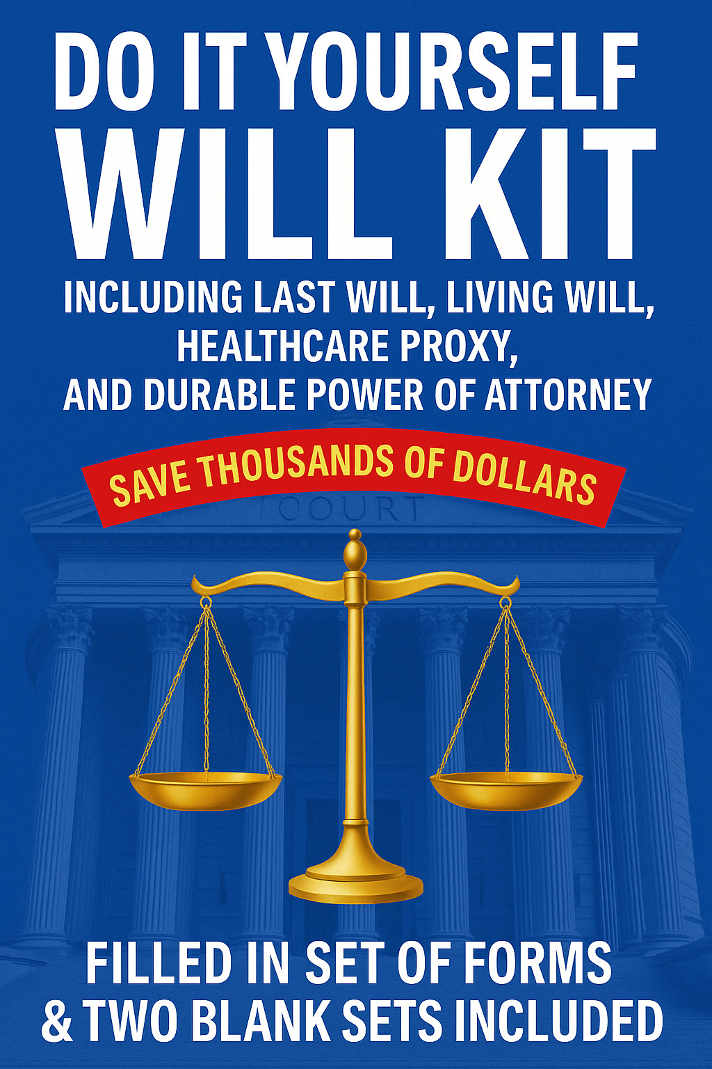 DIY Will Kit, Durable Power of Atty, Living Will Kit, Health Care Proxy Combo