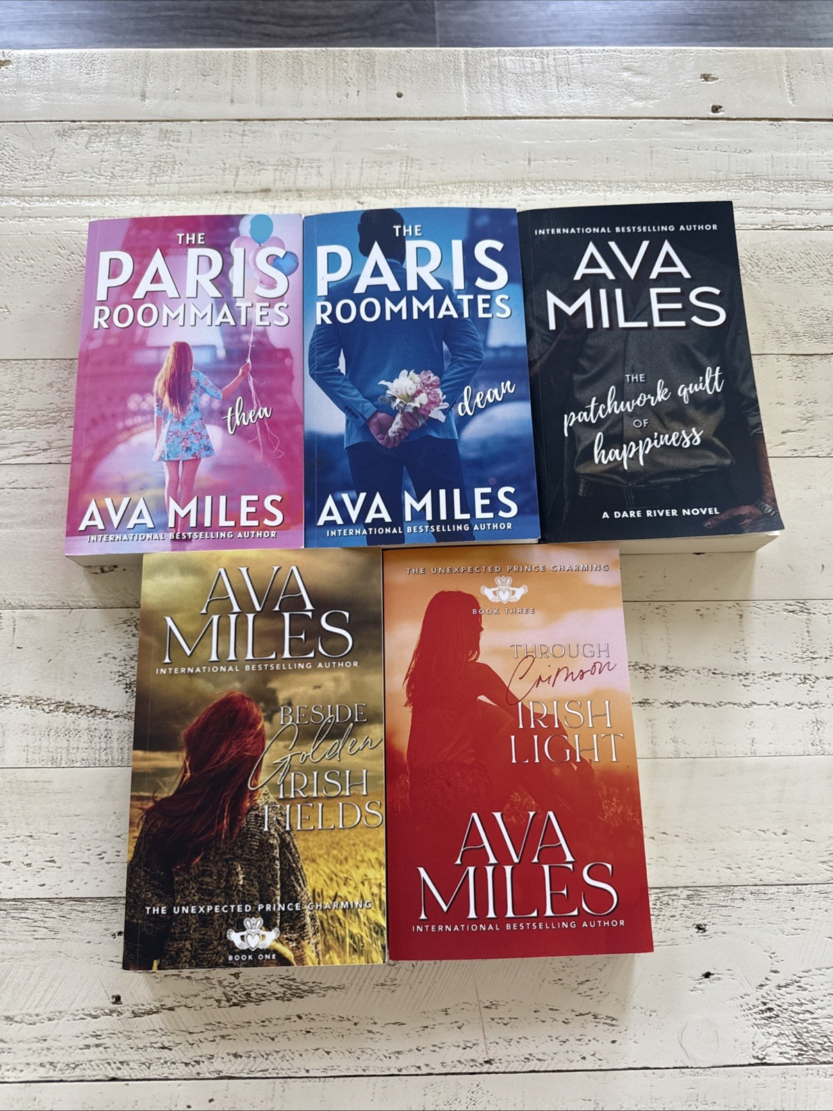 Lot of 5 Ava Miles Romance Books Paris Roommates Irish Series Dare River Novel