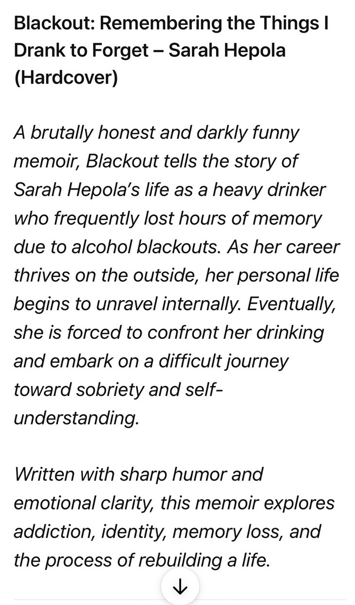 Blackout by Sarah Hepola Hardcover First Edition 2015