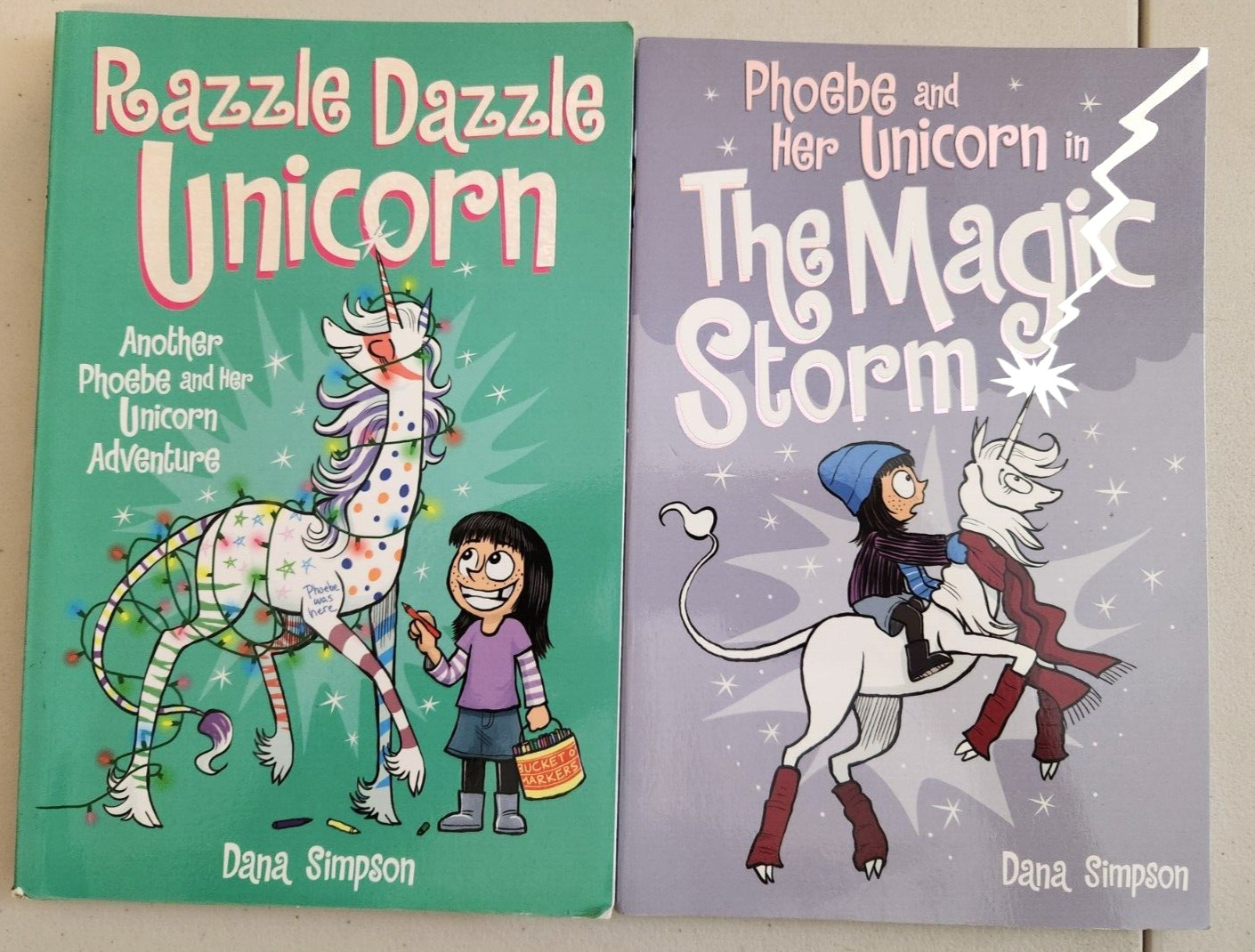 Lot of 4: Phoebe and Her Unicorn # 4, 6 Trade Paperback Books Dana Simpson
