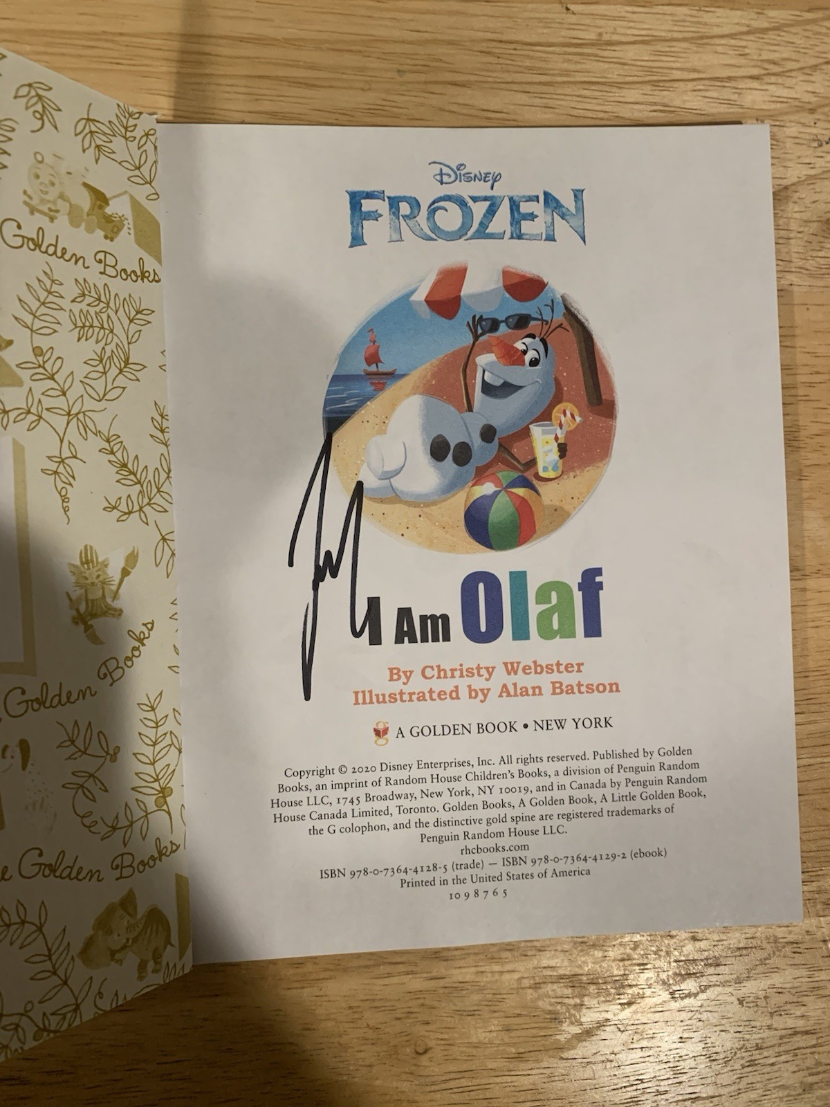 SIGNED by Josh Gad I Am Olaf (Disney Frozen) (2020, Picture Book) Voice +PIC