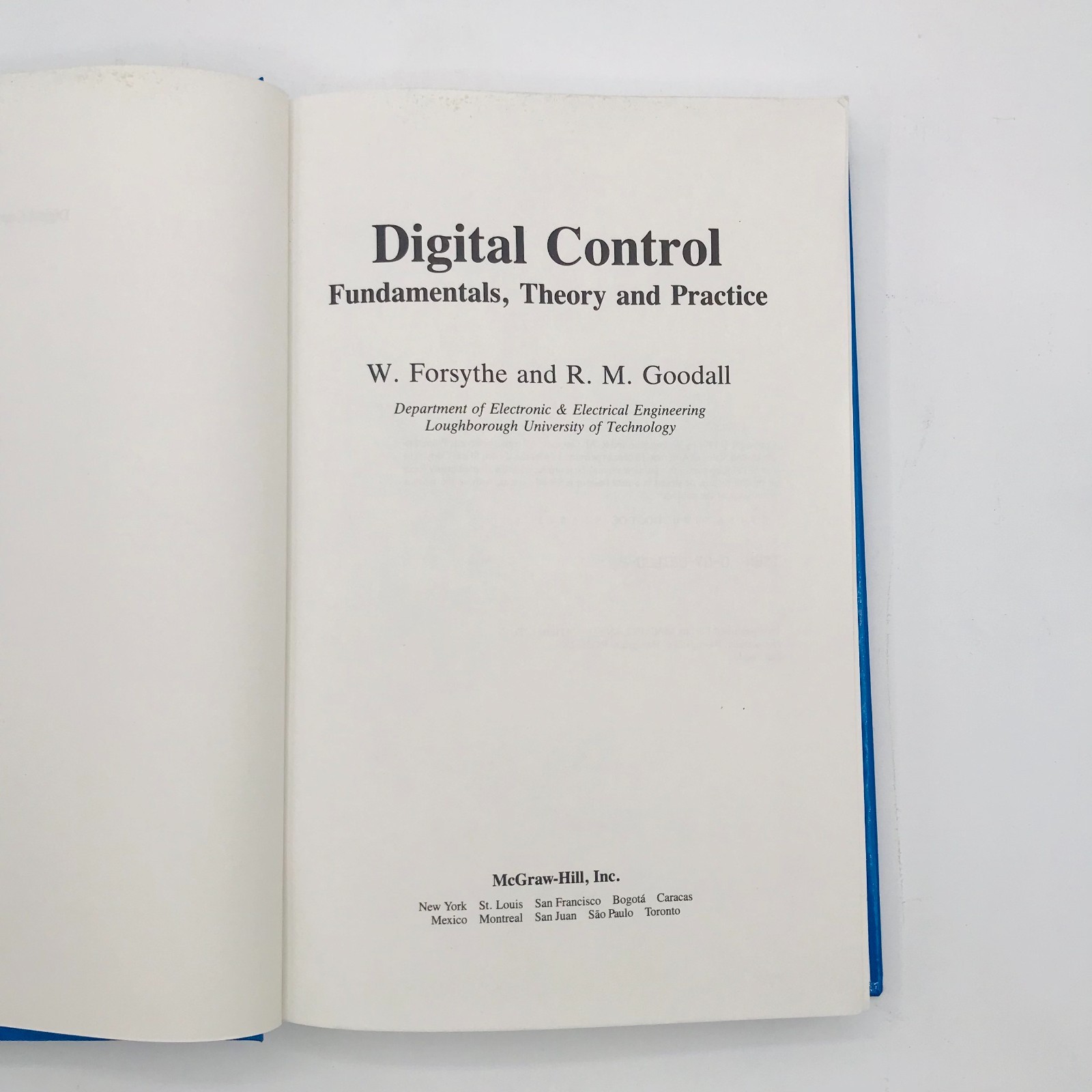 Digital Control: Fundamentals, Theory & Practice, Forsythe & Goodall SHIPS FREE!