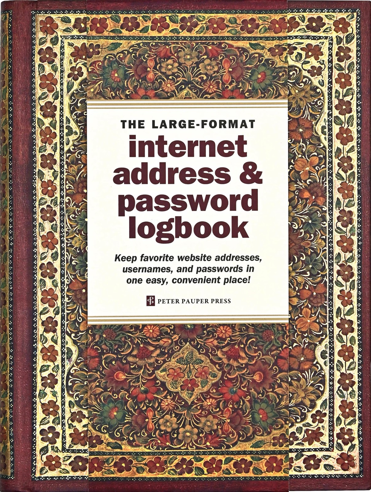 Gilded Floral Large Internet Password Address & Logbook (with removable cove…