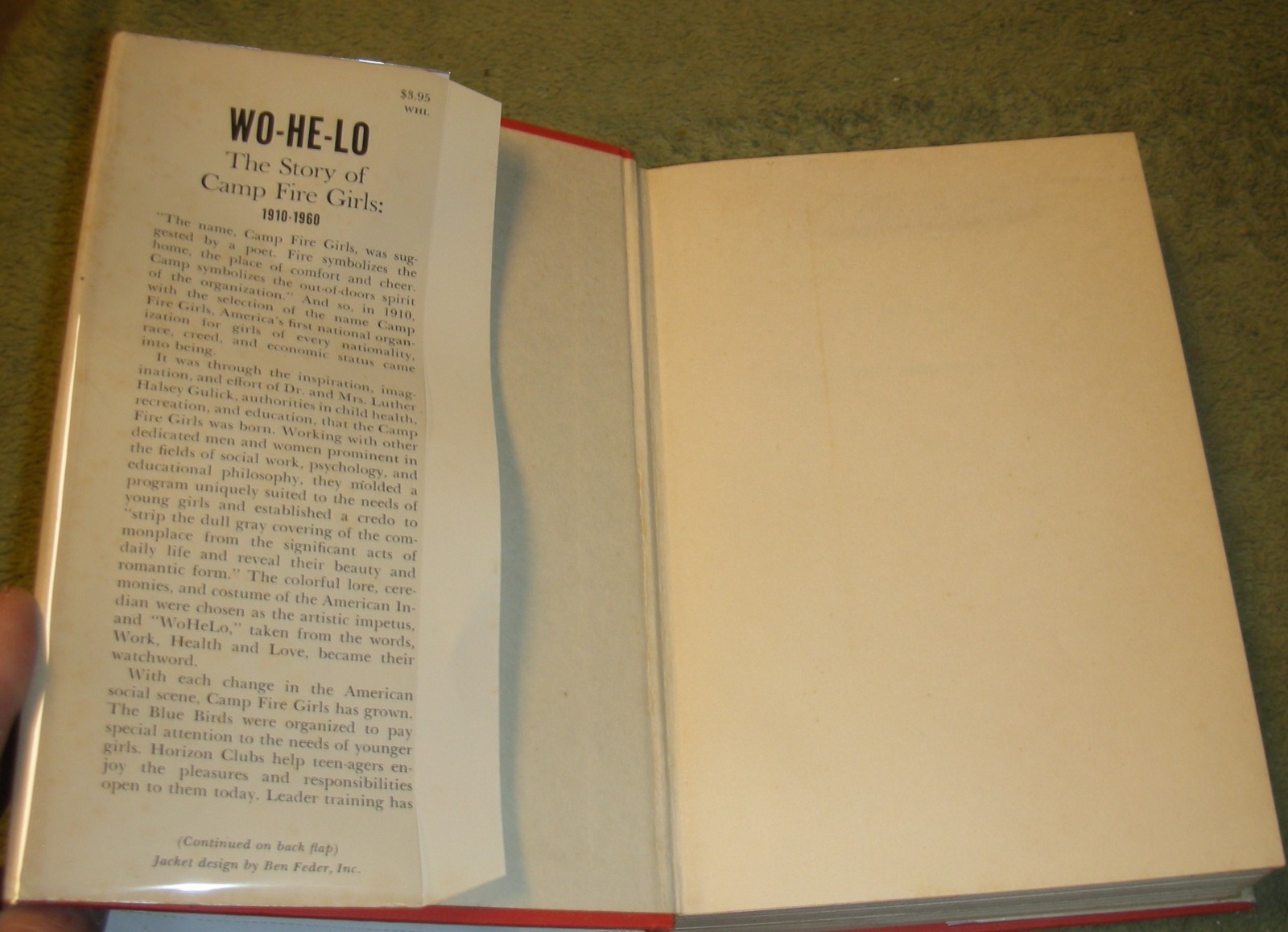 WO-HE-LO The Story Of The Camp Fire Girls by Helen Buckler et al 1961 HC/DJ 1st