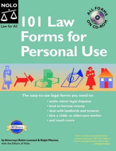 101 Law Forms for Personal Use – Book with CD-Rom (5th Edition), Leonard, Robin,
