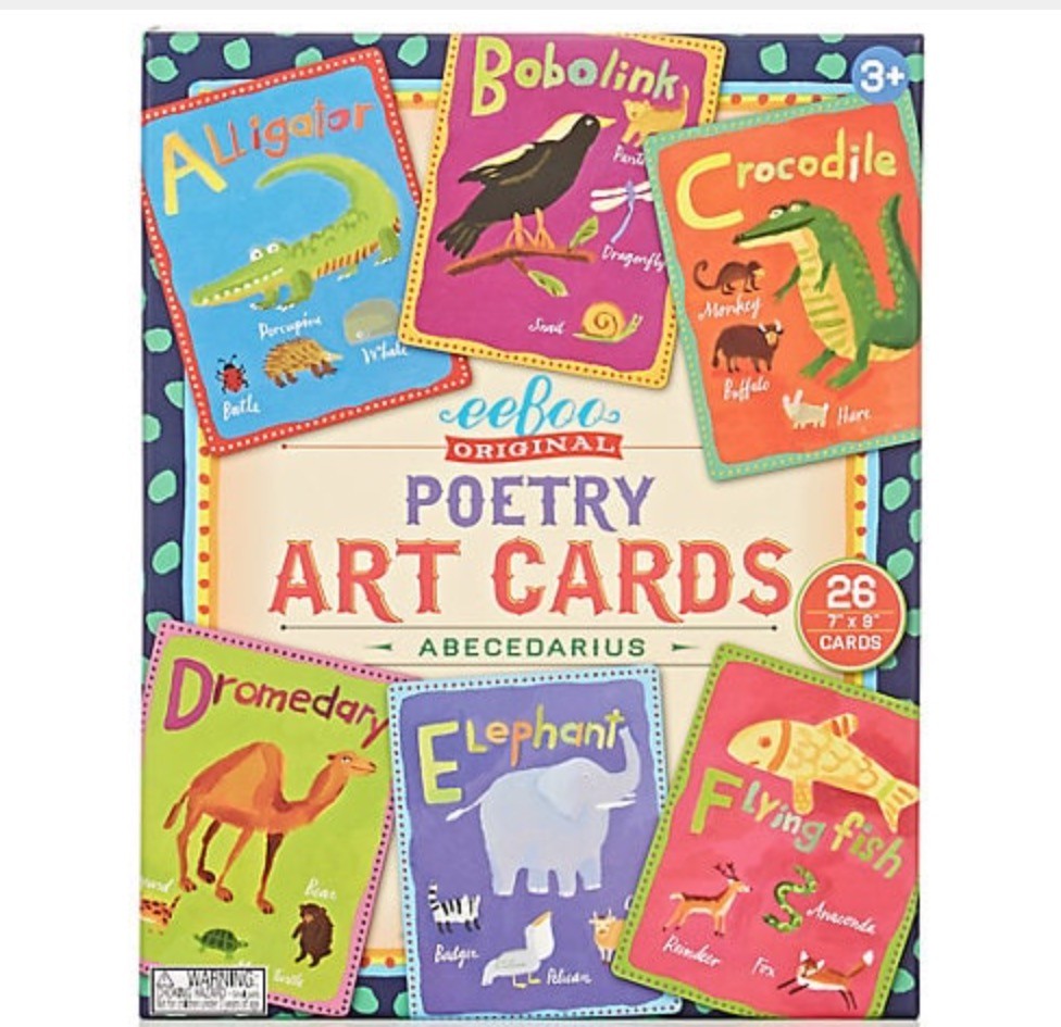 eeboo Poetry Art Cards Original 26 – 7″ x 9″ Cards Boxed Set NEW Abecedarius ABC