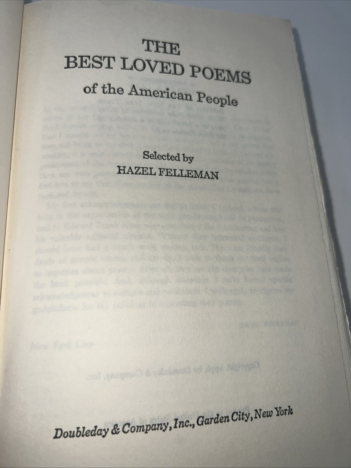 Best Loved Poems of the American People by Hazel Felleman (1936, Hardcover)