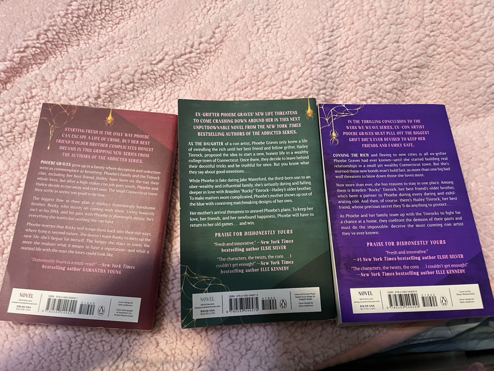 Krista & Becca Ritchie Signed/Inscribed PB Set: Dishonestly/3 Books