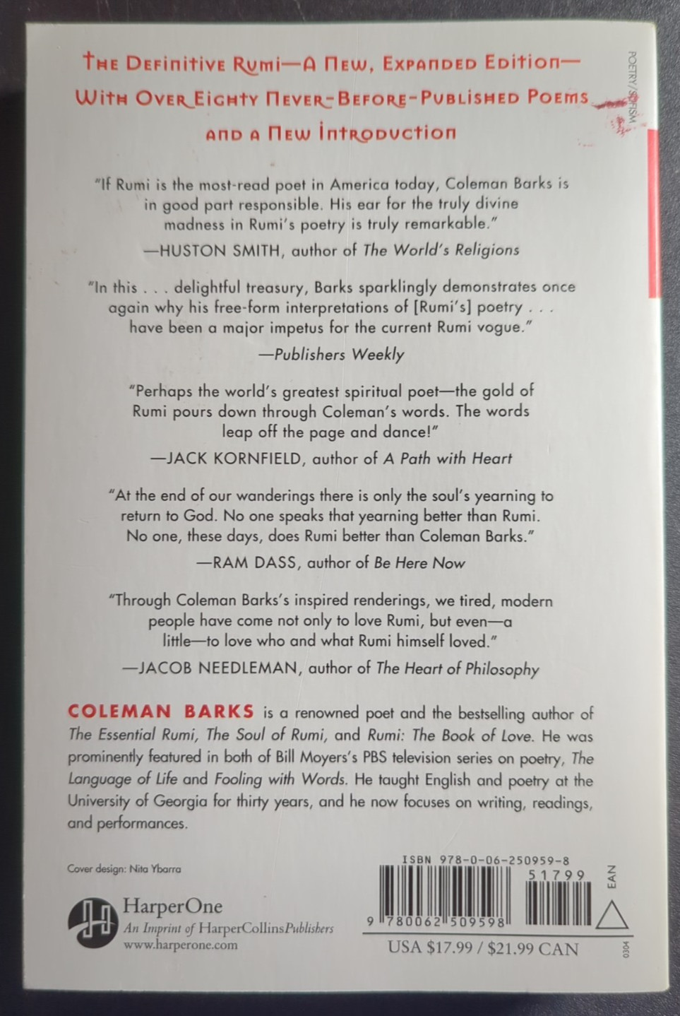 The Essential Rumi – Reissue : New Expanded Edition Paperback Free Ship!