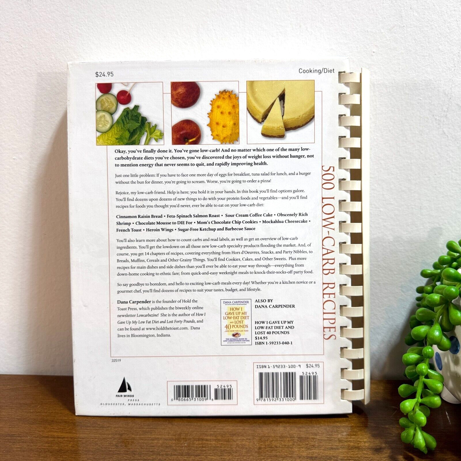 500 Low Carb Recipes Cookbook Plastic Comb by Dana Carpender Hardcover