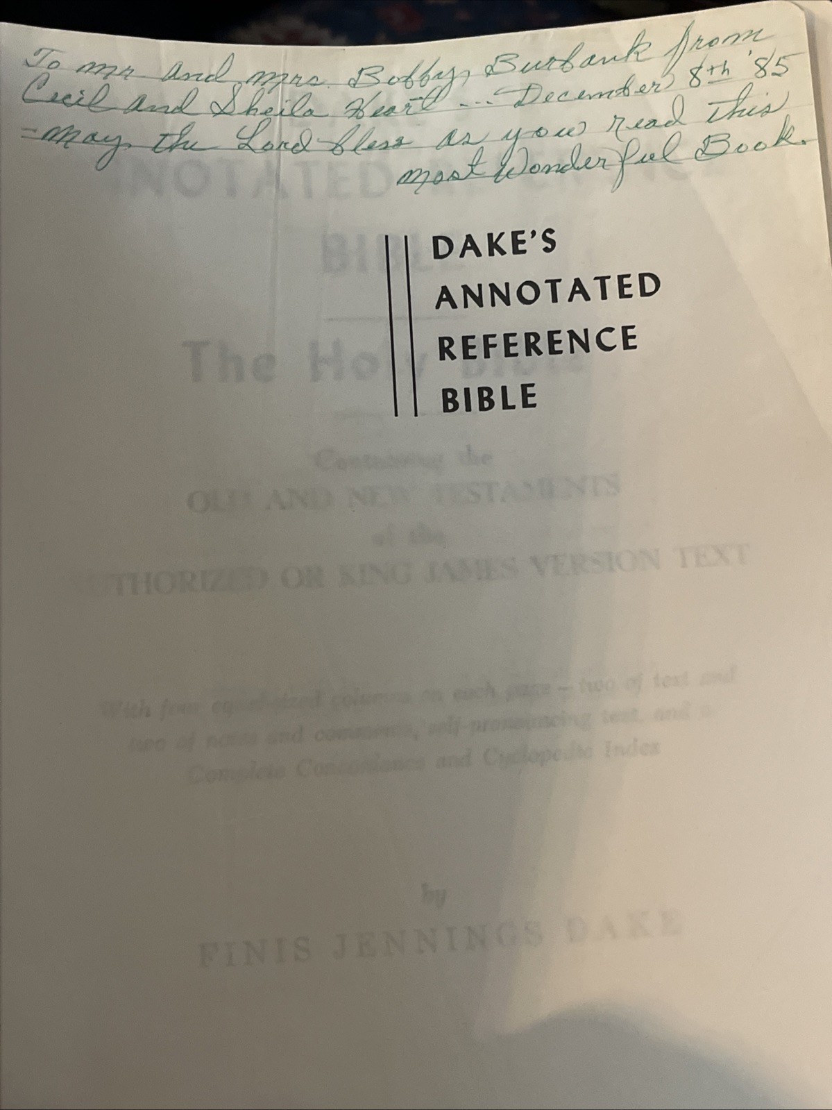 Bible RARE- Dake’s Annotated Reference KJV Bonded Leather Large Note Edition ‘81