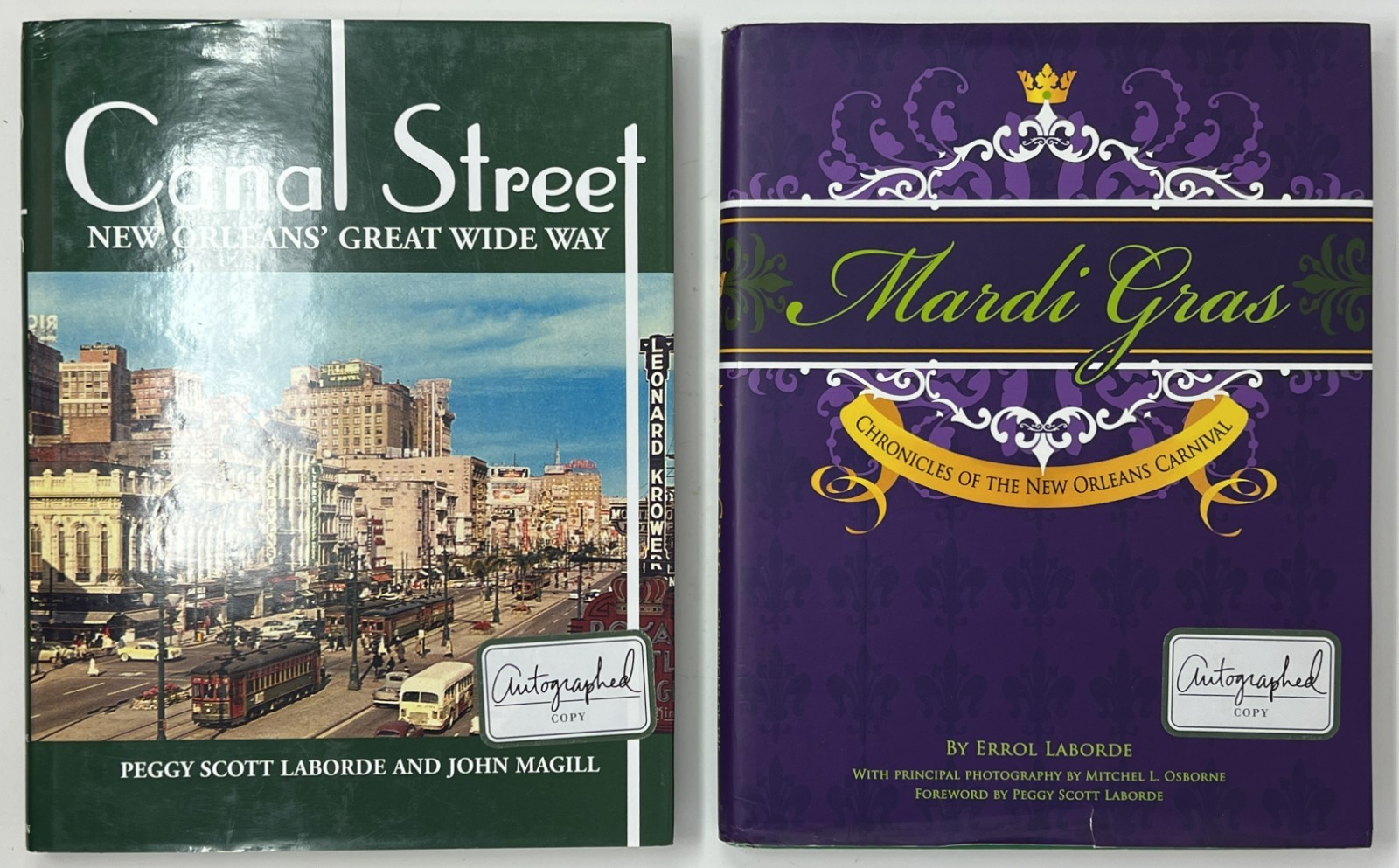 NEW ORLEANS: SIGNED Mardi Gras by Errol Laborde & Canal Street by Peggy Laborde