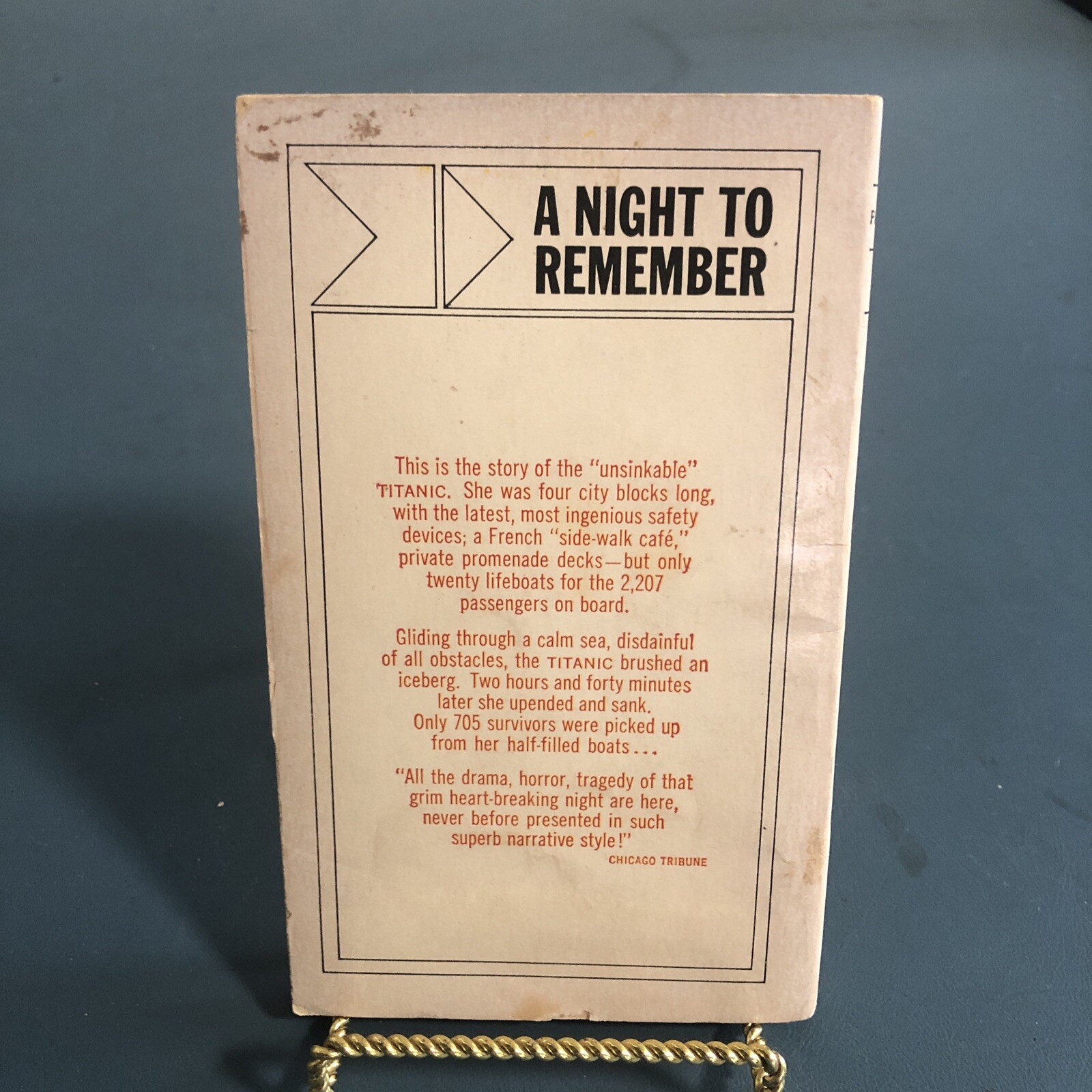 A Night to Remember, by Walter Lord, 1964 edition, TITANIC History, paperback