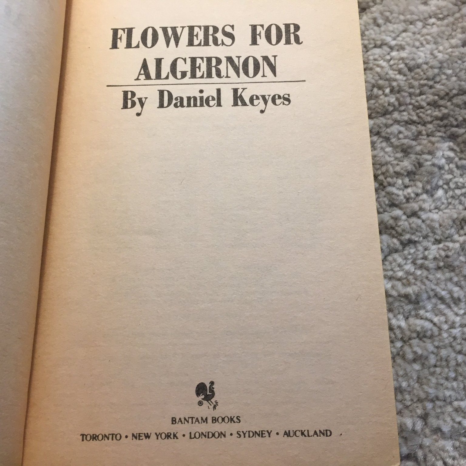 Flowers for Algernon Daniel Keyes 1967 Bantam Edition Science Fiction Psychology
