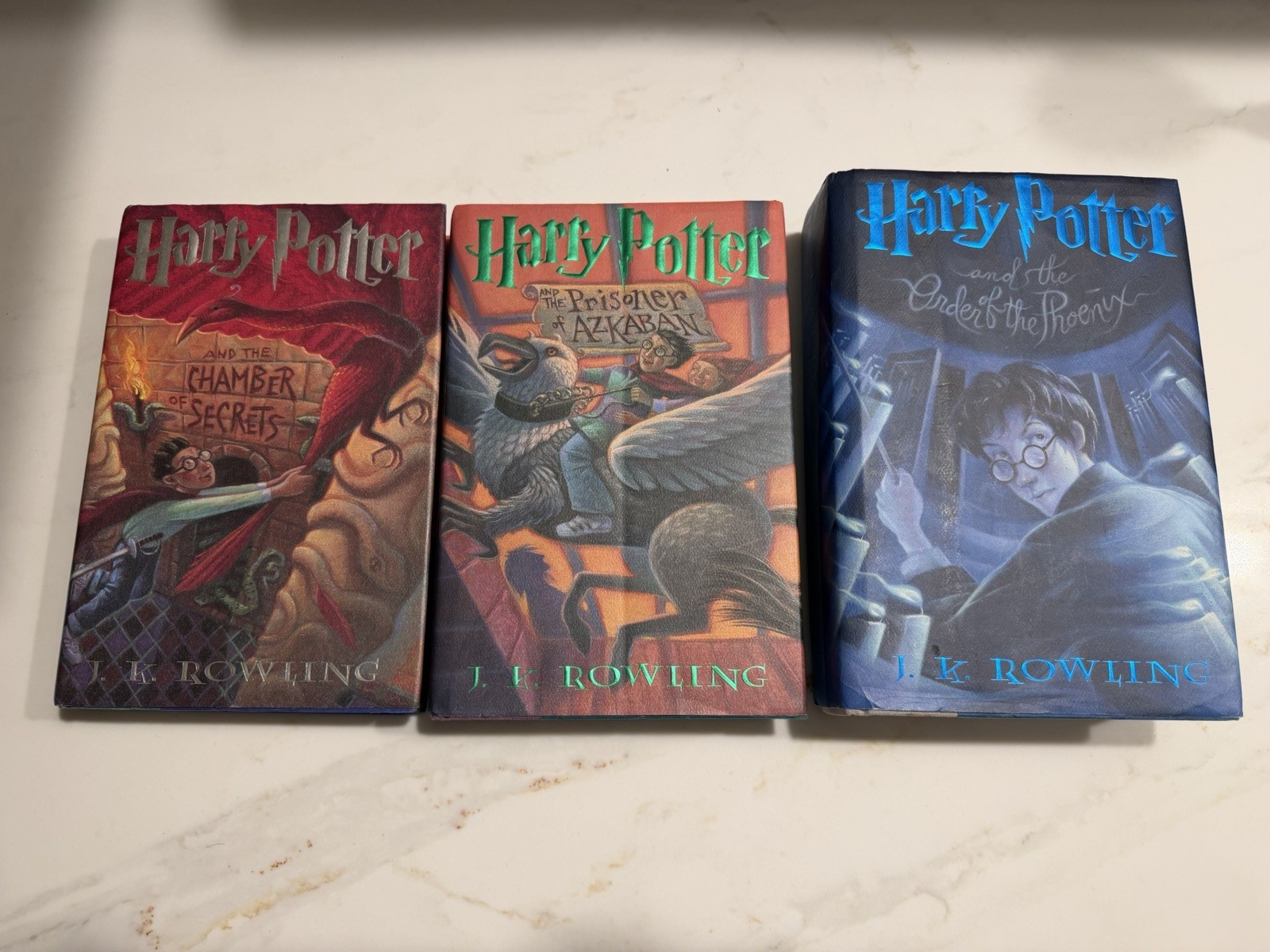 Harry Potter Hardcover Book Lot 3 Chamber of Secrets Azkaban Phoenix HC