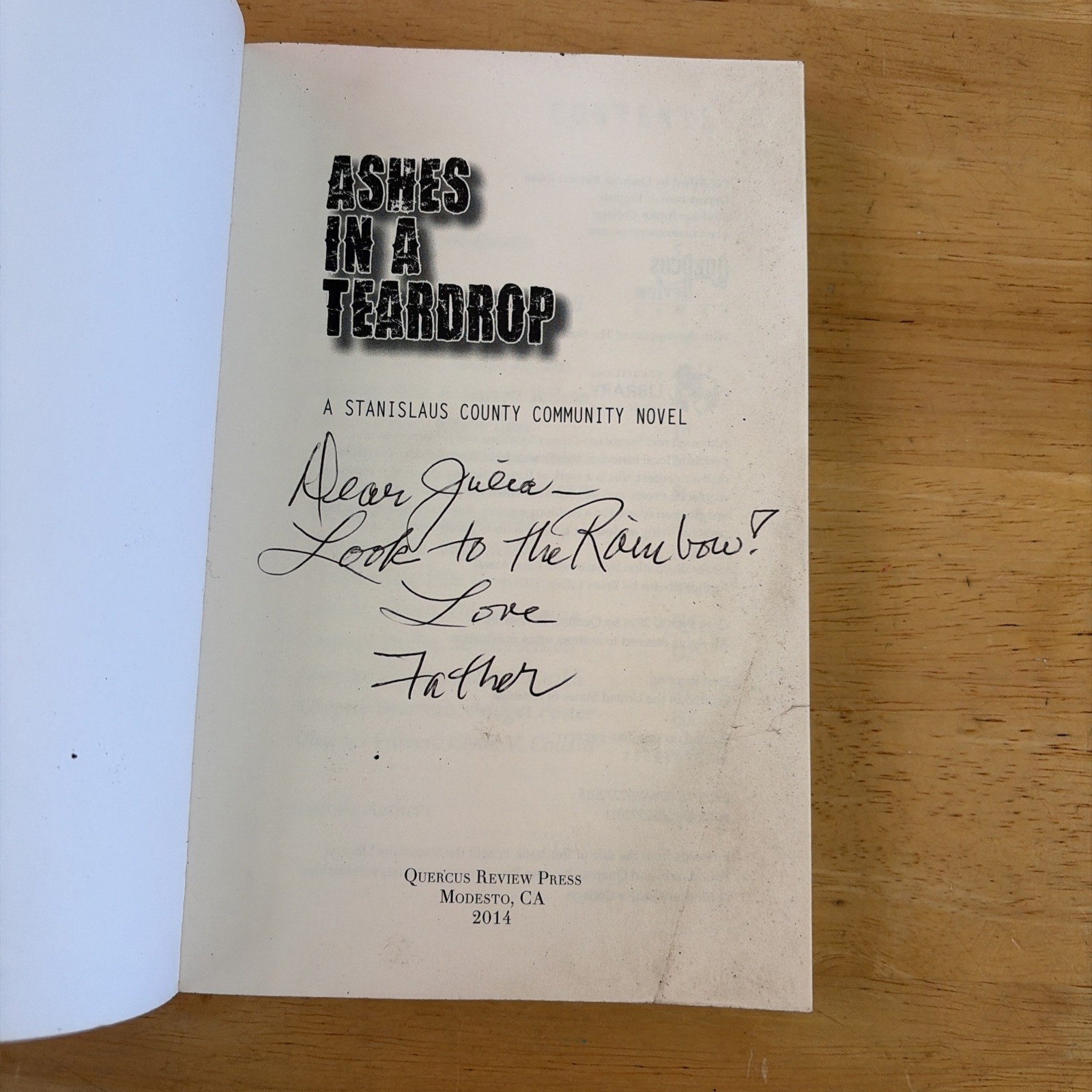 ASHES IN A TEARDROP: A STANISLAUS COUNTY COMMUNITY NOVEL By 1 5 Stanislaus