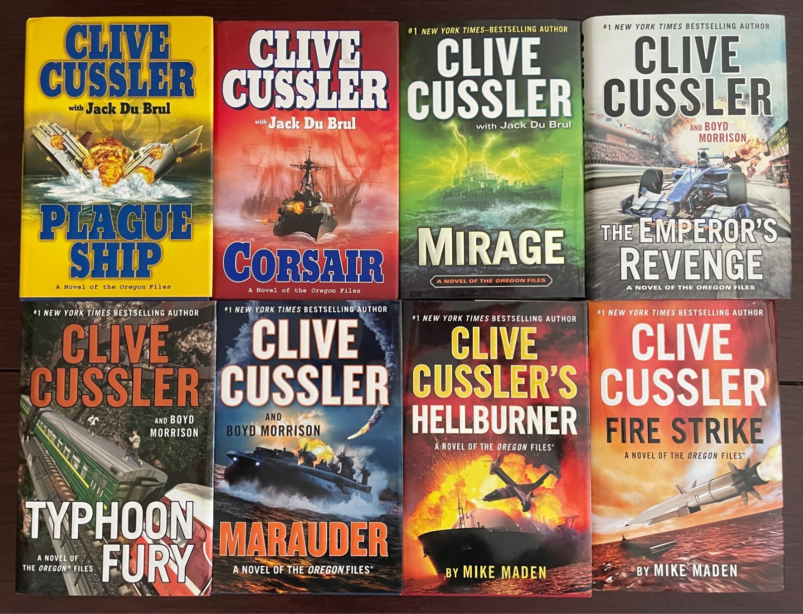Lot of 8 Clive Cussler Oregon Files Books Hardcover w Dustjacket HB DJ