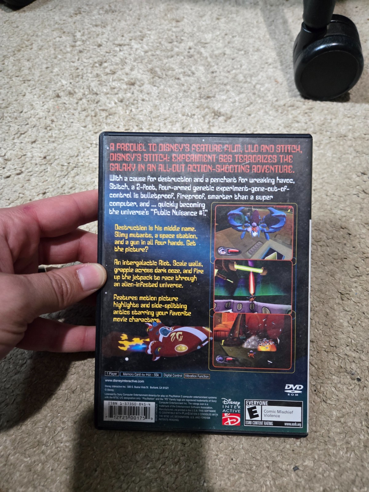 Playstation 2 PS2 Disney Classics Stitch Experiment 626 Game, Manual, and Case