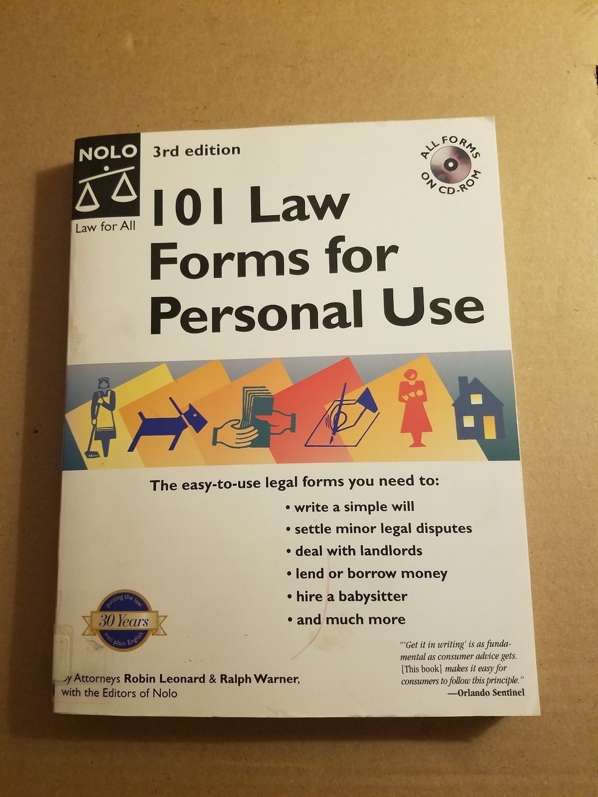 101 Law Forms for Personal Use by Robin Leonard and Ralph E. Warner (2002, CD-RO