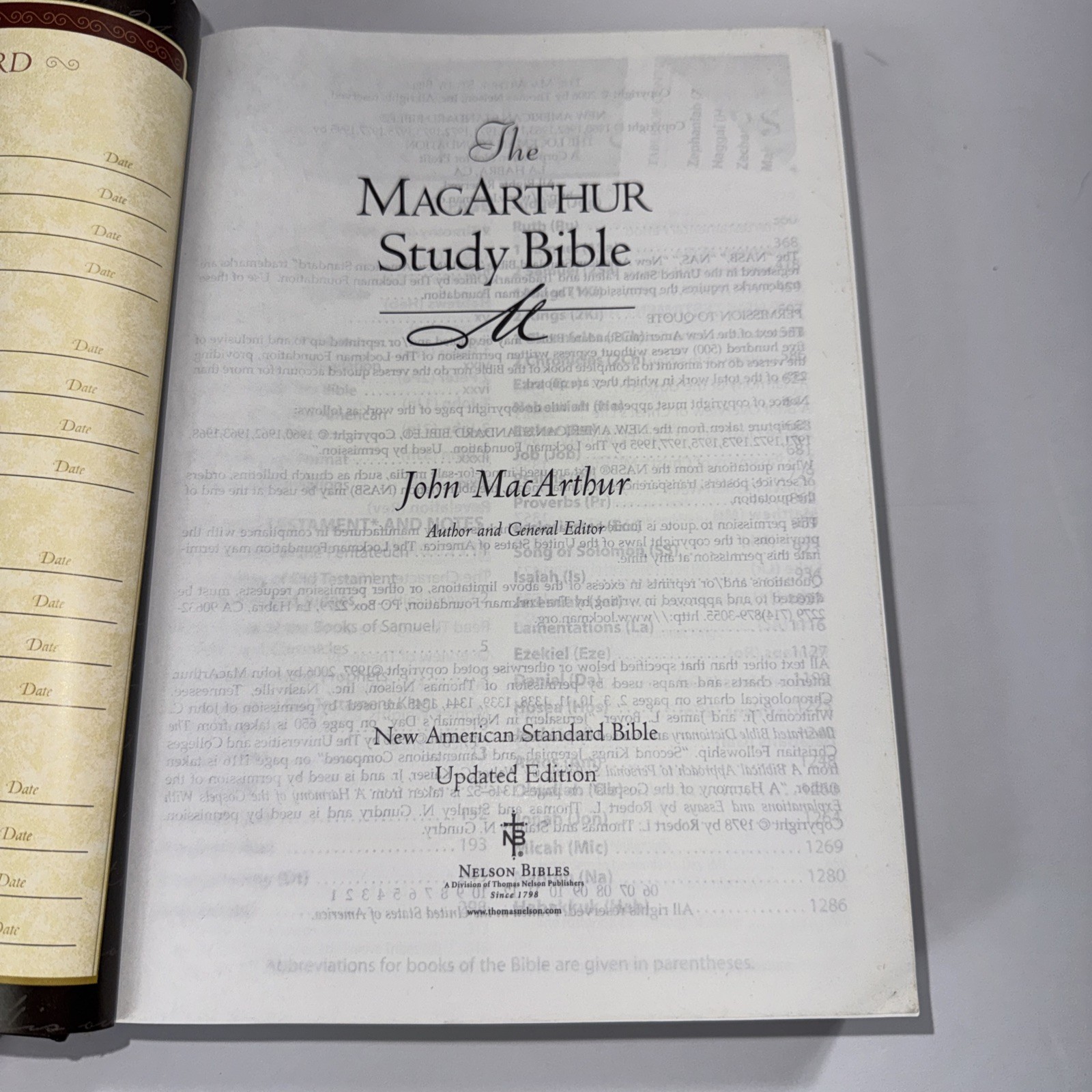 MacArthur Study Bible by John MacArthur NASB Updated Ed. (2006, Hardcover) NA673