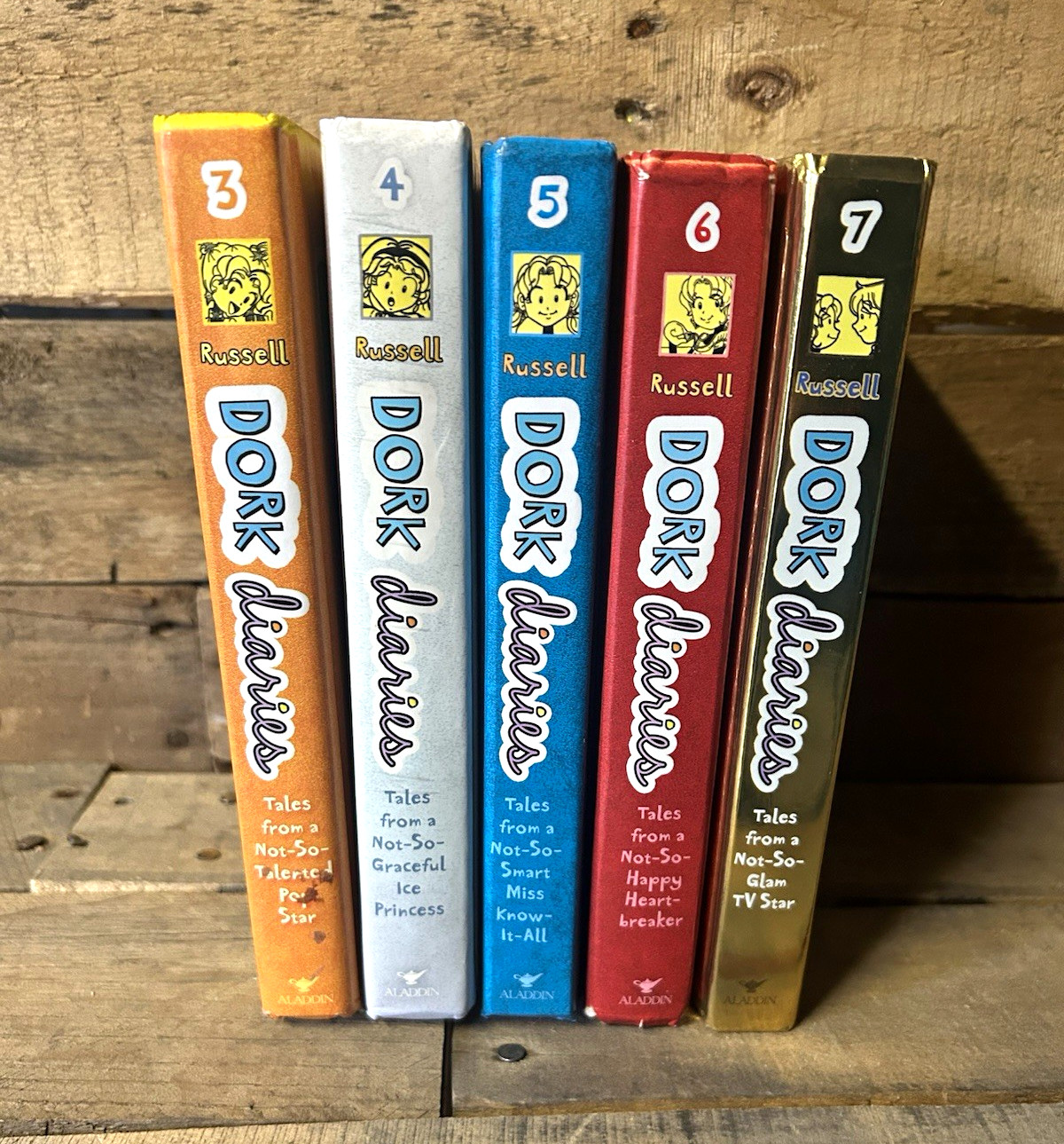 Dork Diaries Hardcover Lot Vol 3-7 Illustrated Rachel Renée Russell Aladdin