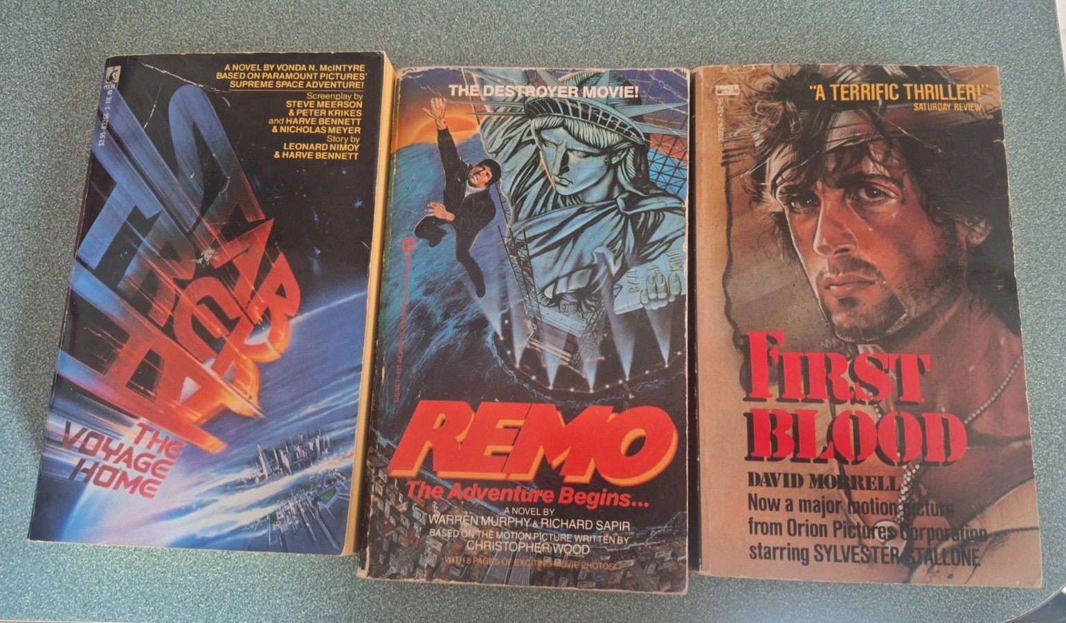 3 Book Lot RAMBO: FIRST BLOOD, STAR TREK IV, & REMO WILLIAMS RARE OOP!!!