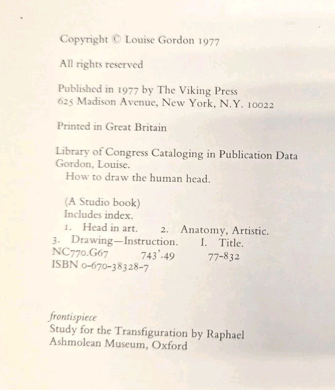 How To Draw The Human Head Techniques And Anatomy By Louise Gordon 1977